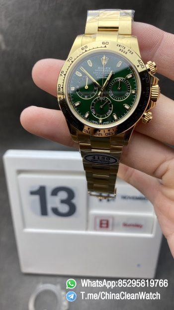 Daytona 116508 Clean 11 Best Edition Green Dial on YG Bracelet SA4130 V2