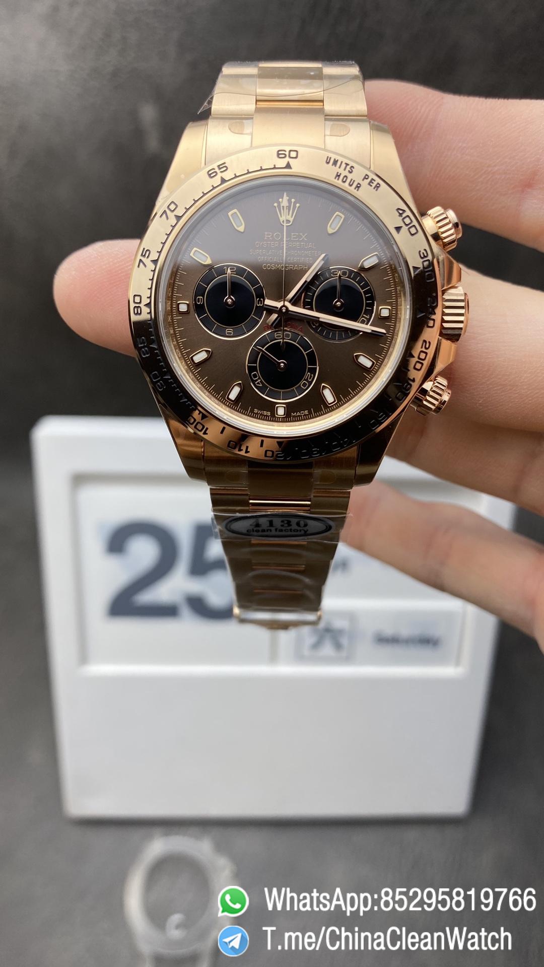 Clean Factory Watch Rolex Daytona 116505 Rose Gold Case Bracelet Brown Dial on Rose Gold Bracelet SA4130 Movement Clean Factory Watch Rolex Daytona 116505 Rose Gold Case Bracelet Brown Dial on Rose Gold Bracelet SA4130 Movement