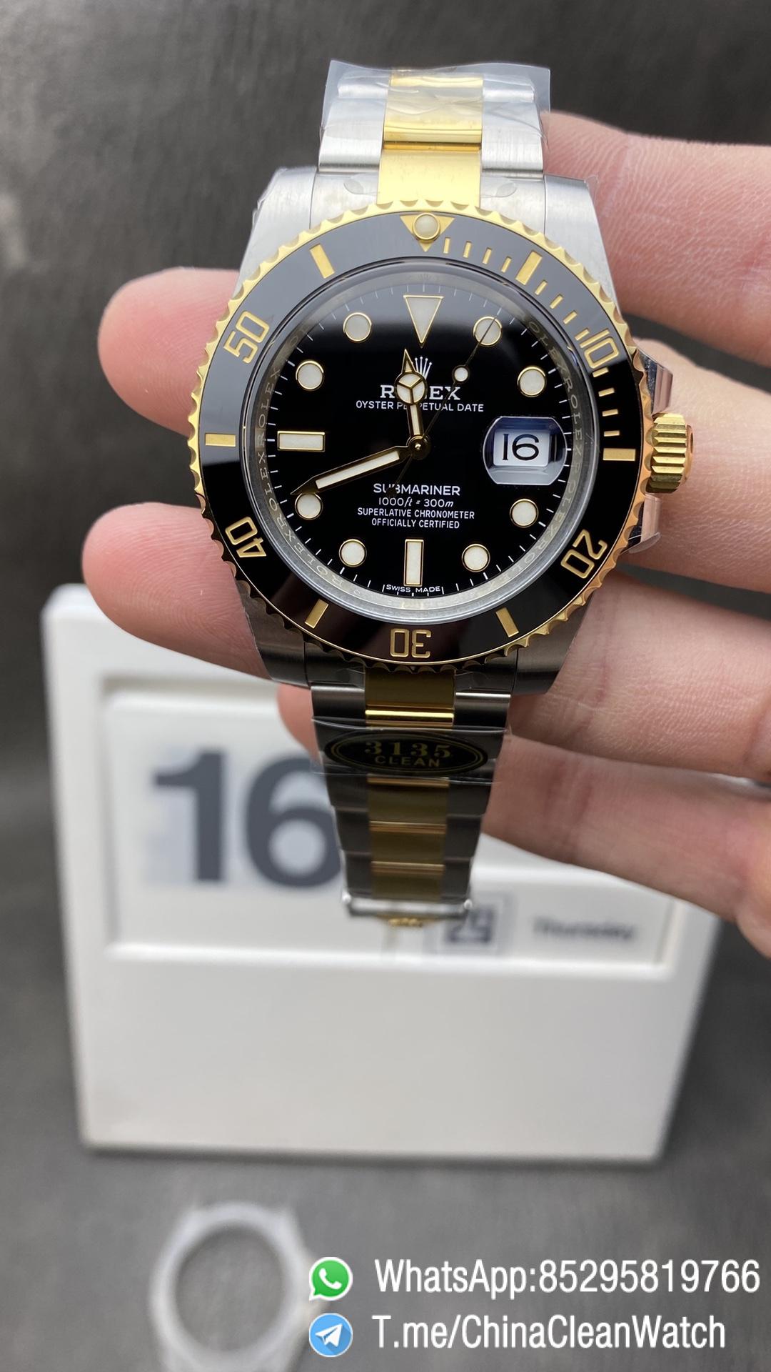 Clean Factory Rolex Submariner 116613LN Black Dial Black Ceramic Bezel 40mm 904 Steel Case Two Tone Yollow Gold Steel Oyster Bracelet VR3135 Movement Clean Factory Rolex Submariner 116613LN Black Dial Black Ceramic Bezel 40mm 904 Steel Case Two Tone Yollow Gold Steel Oyster Bracelet VR3135 Movement