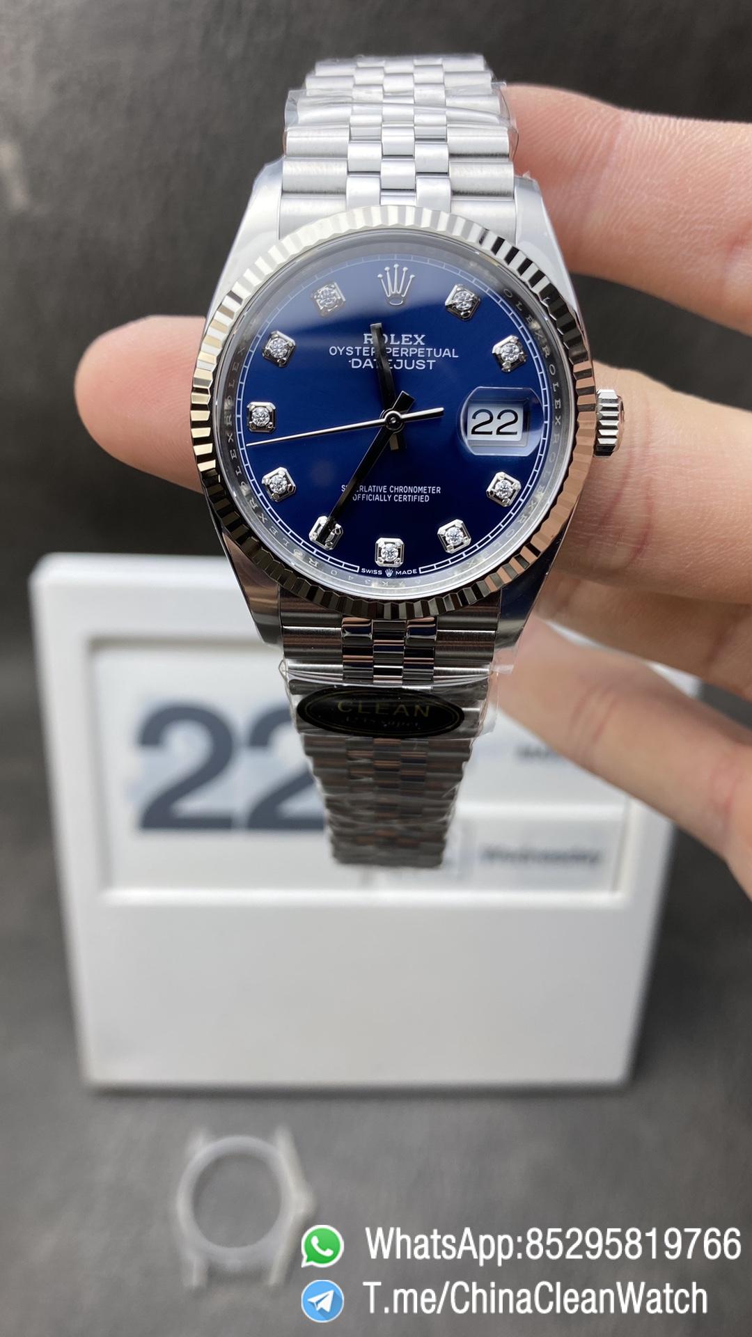Clean Factory Sito Ufficiale Rolex DateJust 36mm 126234 904L Steel Blue Dial with Diamonds Markers on Jubilee Bracelet VR3235 Movement Clean Factory Sito Ufficiale Rolex DateJust 36mm 126234 904L Steel Blue Dial with Diamonds Markers on Jubilee Bracelet VR3235 Movement