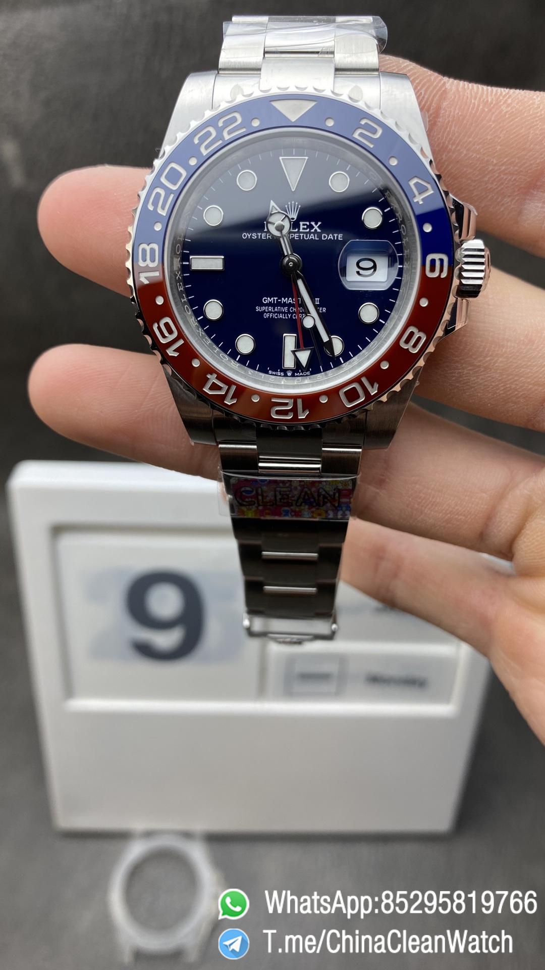 Clean Factory Rolex CF GMT Master II 126719BLRO Midnight Blue Dial Red Blue Ceramic Bezel 904L Oystersteel Oyster Bracelet SA3285 Movement 01 Clean Factory Rolex CF GMT Master II 126719BLRO Midnight Blue Dial Red Blue Ceramic Bezel 904L Oystersteel Oyster Bracelet SA3285 Movement 01