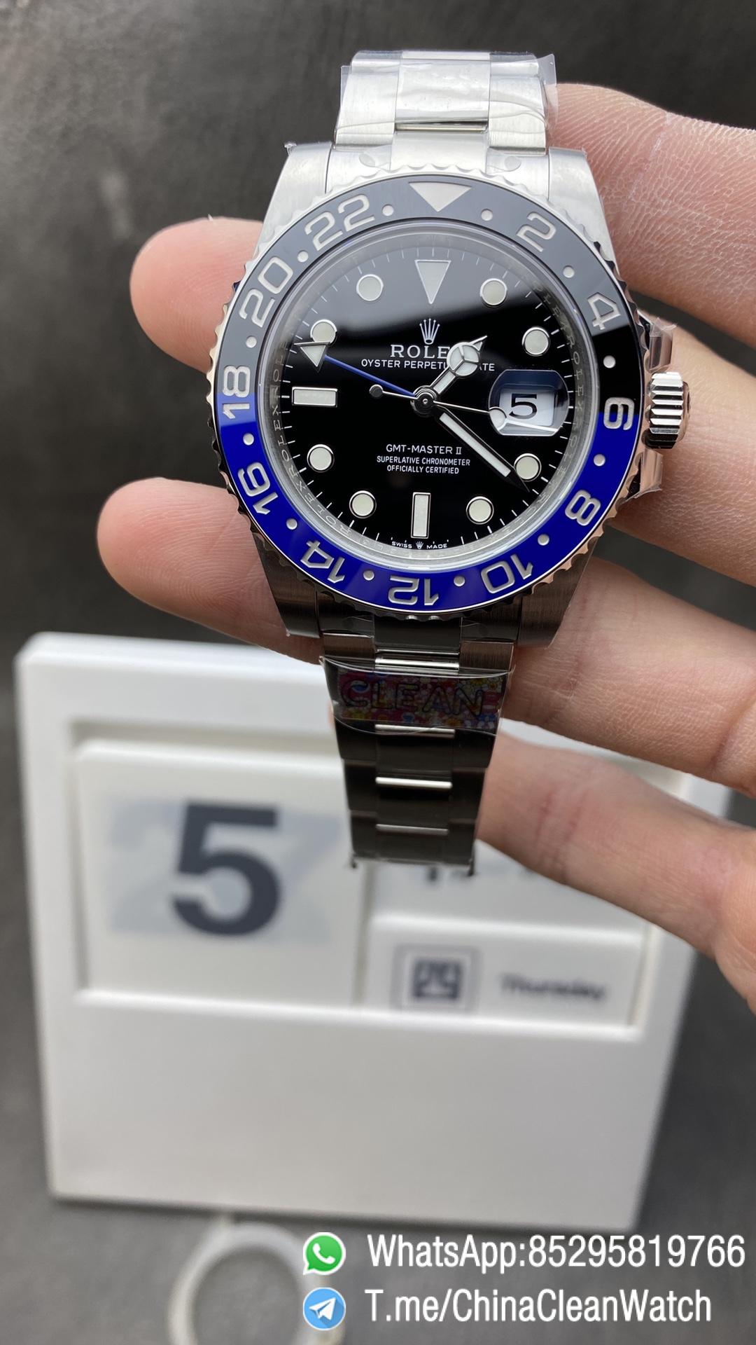 Clean Factory Watch Store Rolex Batman GMT Master II 126710BLNR Black Dial Blue Black Ceramic Bezel 904L Steel Oyster Bracelet SA3285 Movement Clean Factory Watch Store Rolex Batman GMT Master II 126710BLNR Black Dial Blue Black Ceramic Bezel 904L Steel Oyster Bracelet SA3285 Movement