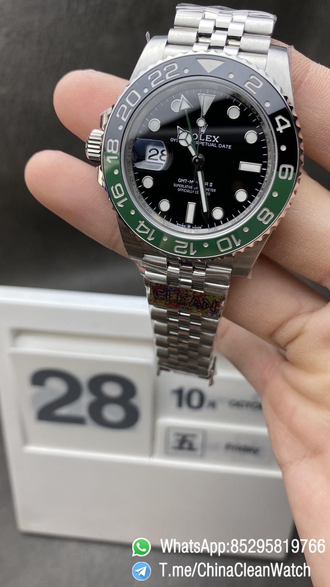 Clean Watch Offical Store CF Rolex Sprite GMT-Master II 126720VTNR Black Dial Green & Black Ceramic Bezel 904L Oystersteel Jubilee Bracelt SA3285 Movement Clean Watch Offical Store CF Rolex Sprite GMT-Master II 126720VTNR Black Dial Green & Black Ceramic Bezel 904L Oystersteel Jubilee Bracelt SA3285 Movement