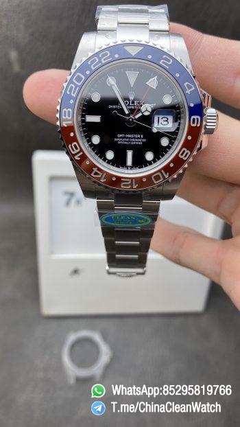 Clean Factory Rolex GMT Master II 126710BLRO Pepsi Blue Red Ceramic Bezel Black Dial 904L Steel Case Oystersteel Bracelet DD3285 Caliber CHS