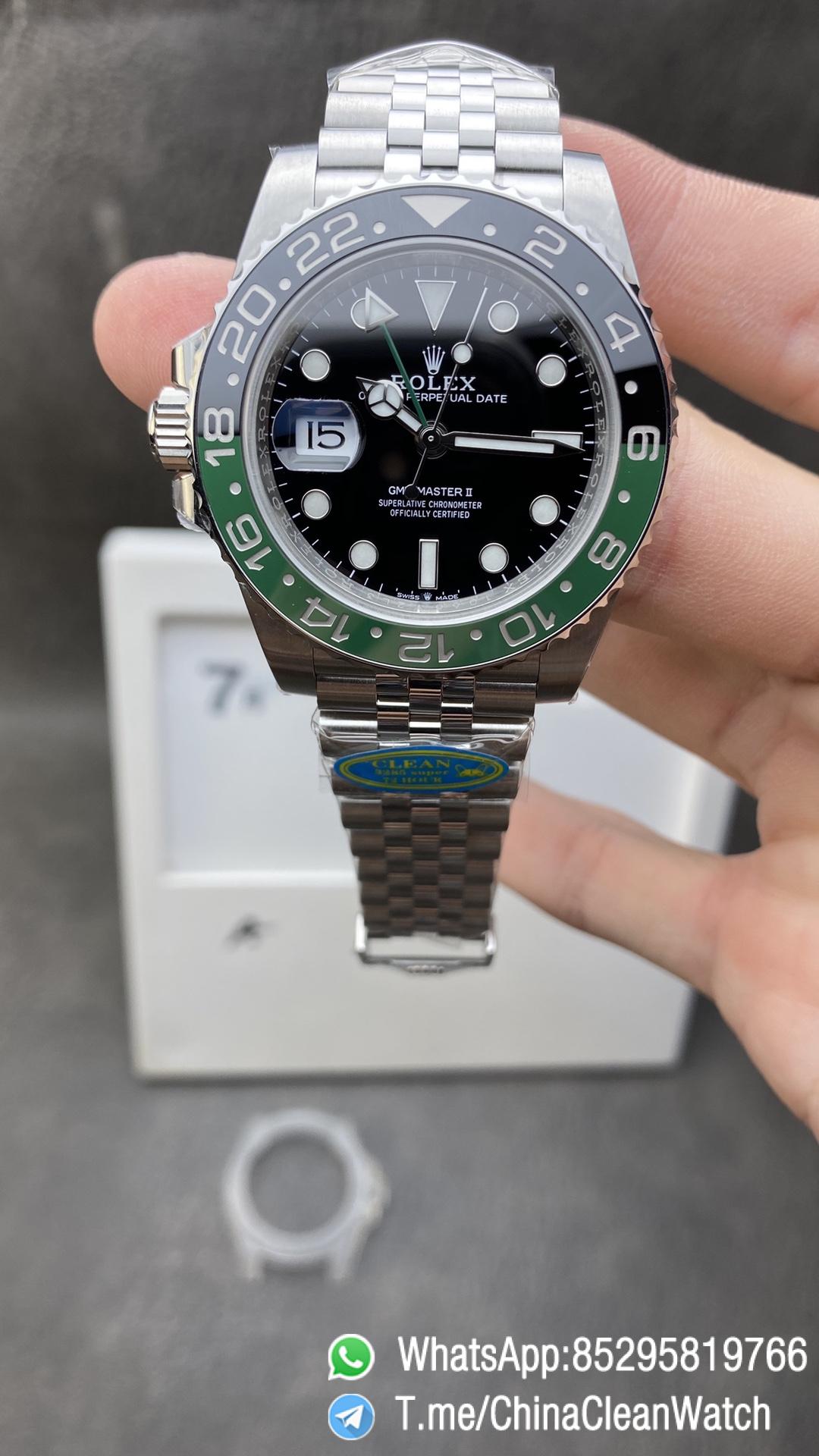 Clean Factory Rolex GMT Master II 126720VTNR Sprite Black Green Ceramic Beze Black Dial DD3285 Movement 904L Case Jubilee Bracelet CHS Clean Factory Rolex GMT Master II 126720VTNR Sprite Black Green Ceramic Beze Black Dial DD3285 Movement 904L Case Jubilee Bracelet CHS