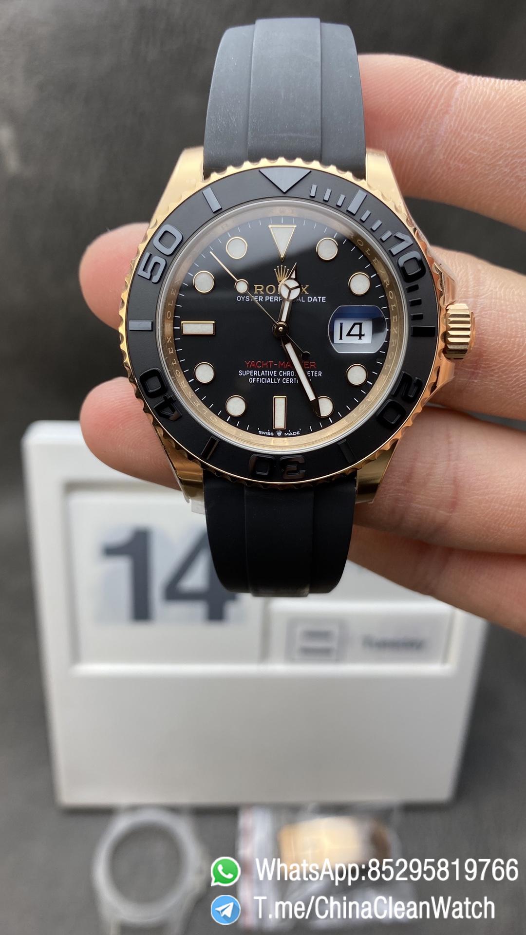 Clean Factory Watch Rolex Yacht Master 126655 Rose Gold Case Black Dial 3D Ceramic Bezel on Oysterflex Strap VR3235 Clean Factory Watch Rolex Yacht Master 126655 Rose Gold Case Black Dial 3D Ceramic Bezel on Oysterflex Strap VR3235