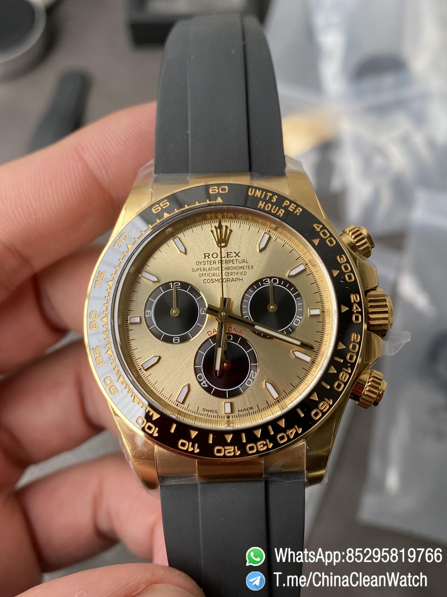 Clean Factory Watch Rolex Daytoan 126518 Yellow Gold Dial Black Ceramic Bezel Oysterflex Strap SH4131 Movement 001 Clean Factory Watch Rolex Daytoan 126518 Yellow Gold Dial Black Ceramic Bezel Oysterflex Strap SH4131 Movement 001