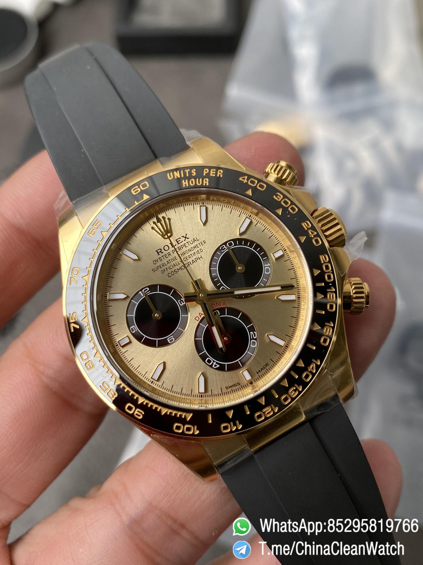Clean Factory Watch Rolex Daytoan 126518 Yellow Gold Dial Black Ceramic Bezel Oysterflex Strap SH4131 Movement 004 Clean Factory Watch Rolex Daytoan 126518 Yellow Gold Dial Black Ceramic Bezel Oysterflex Strap SH4131 Movement 004