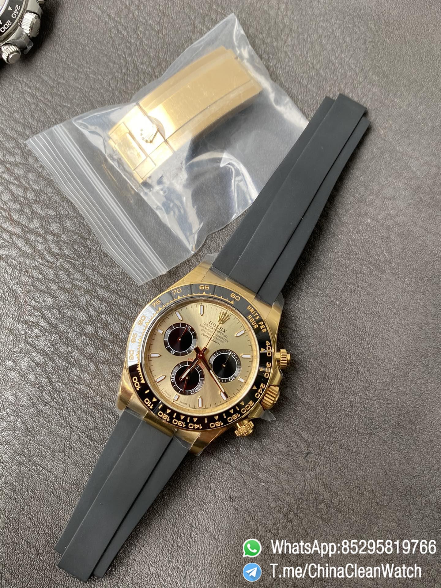 Clean Factory Watch Rolex Daytoan 126518 Yellow Gold Dial Black Ceramic Bezel Oysterflex Strap SH4131 Movement 008 Clean Factory Watch Rolex Daytoan 126518 Yellow Gold Dial Black Ceramic Bezel Oysterflex Strap SH4131 Movement 008