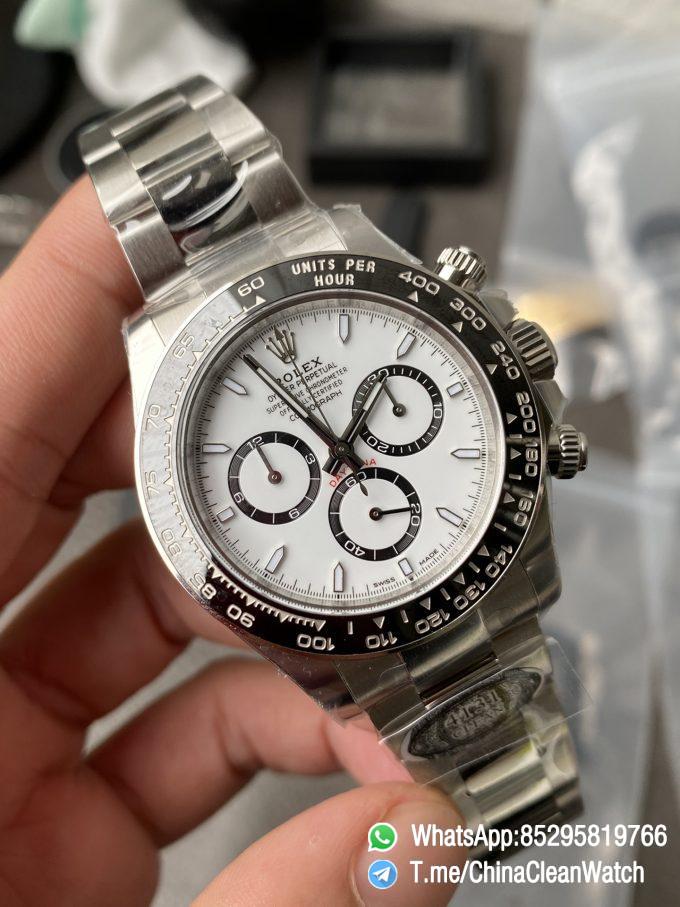 Clean Factory Watch Rolex Daytona Panda 126500LN White Dial Black Cerachrom Bezel 904L Oystersteel SH4131 Movement 03