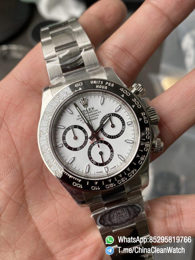 Clean Factory Watch Rolex Daytona Panda 126500LN White Dial Black Cerachrom Bezel 904L Oystersteel SH4131 Movement 04