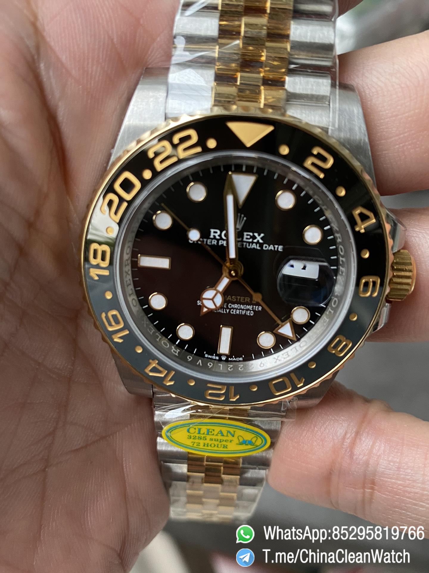 Clean Factory GMT Master II 126713GRNR Oystersteel and Yellow Gold Black and Grey Bezel Black Dial Jubilee Bracelet DD3285 Movement 03 Clean Factory GMT Master II 126713GRNR Oystersteel and Yellow Gold Black and Grey Bezel Black Dial Jubilee Bracelet DD3285 Movement 03