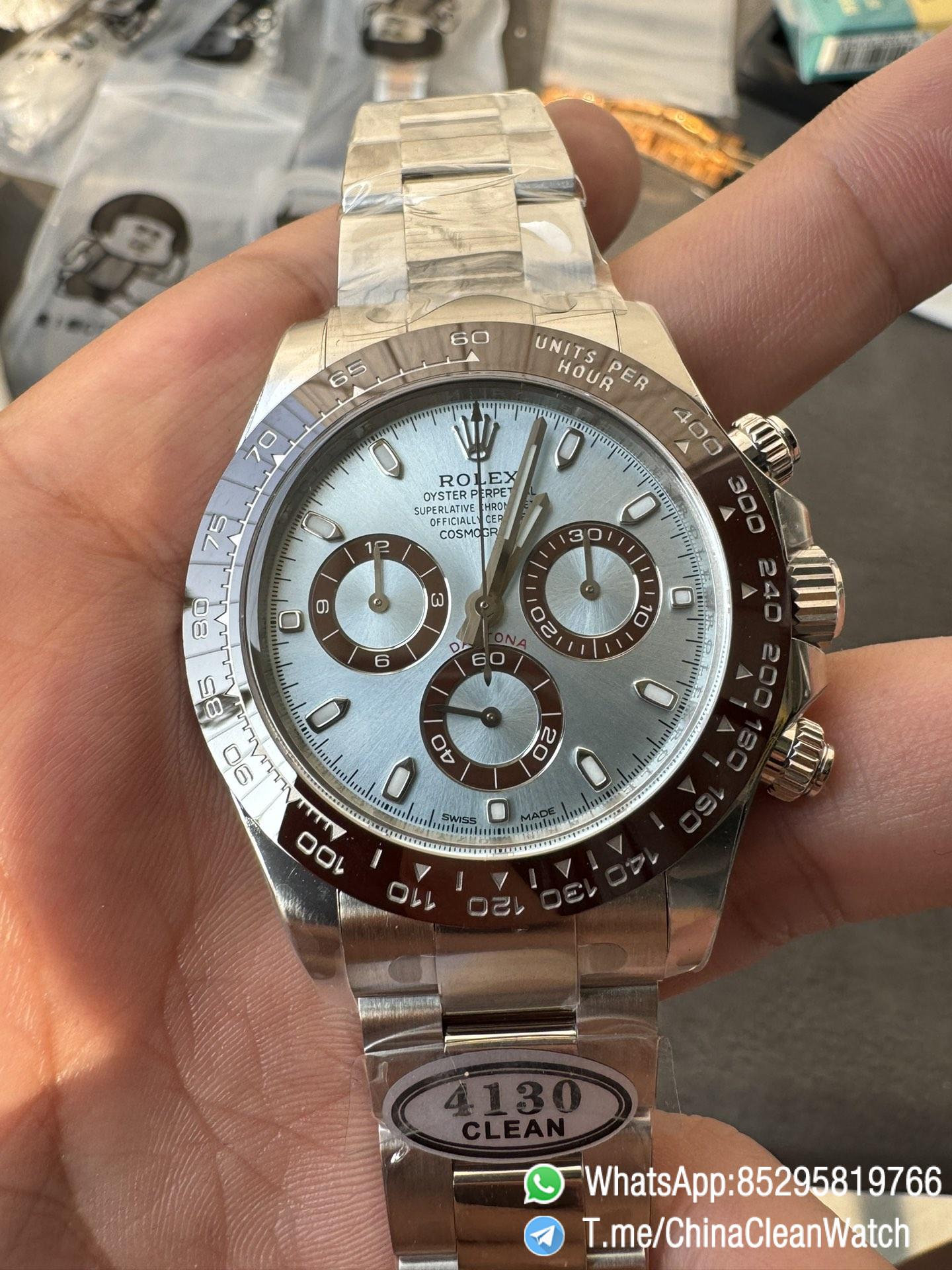 Clean Factory Watch Rolex Daytona 116506 Ice Blue Dial Stick Markers 904L Steel Case Bracelet DD4130 Movement 02 Clean Factory Watch Rolex Daytona 116506 Ice Blue Dial Stick Markers 904L Steel Case Bracelet DD4130 Movement 02