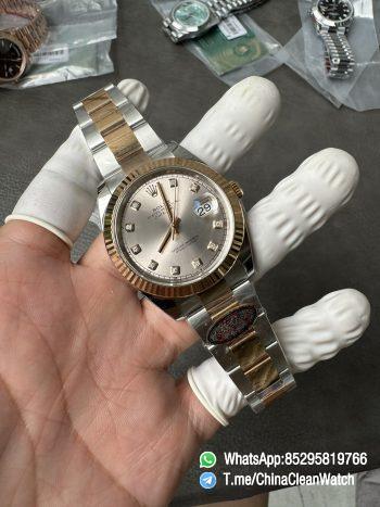 Clean Factory DateJust 41mm 126333 Champagne Dial with Diamond Markers Two Tone Bracelet VR3235 01