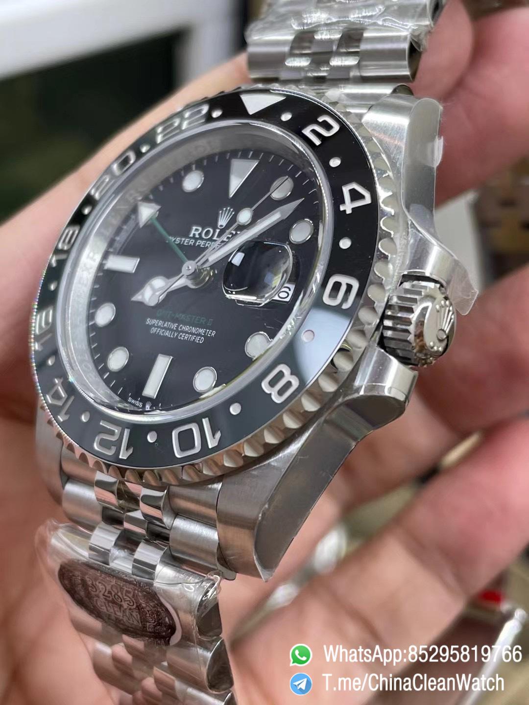 Clean Factory GMT Master II 126710GRNR Black Gray Ceramic Bezel 904L Oystersteel Jubilee Strap DD3285 Movement 04 Clean Factory GMT Master II 126710GRNR Black Gray Ceramic Bezel 904L Oystersteel Jubilee Strap DD3285 Movement 04
