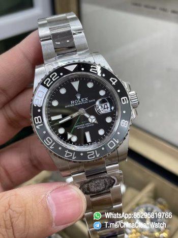 Clean Factory GMT Master II 126710GRNR Black Gray Ceramic Bezel 904L Oystersteel Oyster Strap DD3285 Movement 01