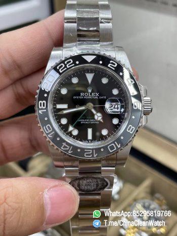 Clean Factory GMT Master II 126710GRNR Black Gray Ceramic Bezel 904L Oystersteel Oyster Strap DD3285 Movement 02