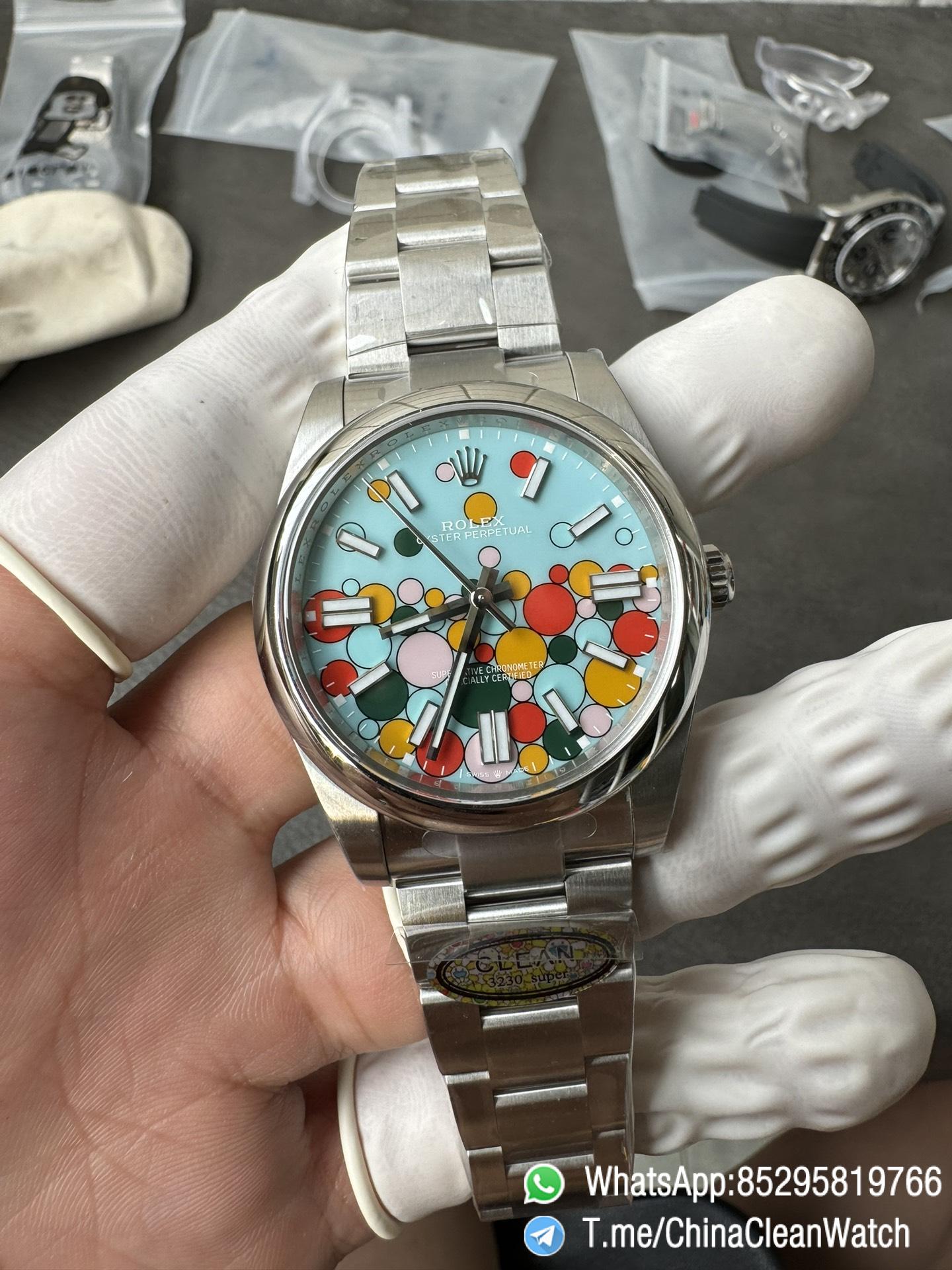 Clean Factory Oyster Perpetual 124300 CF OP Watch 41mm 904L Steel Celebration Dial VR3230 02 Clean Factory Oyster Perpetual 124300 CF OP Watch 41mm 904L Steel Celebration Dial VR3230 02
