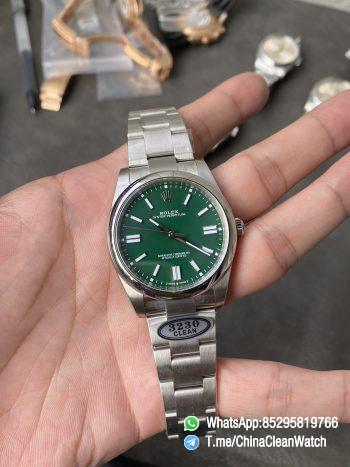 Clean Factory Rolex Oyster Perpetual 124300 CP OP 41mm Green Dial 904L Steel VR3230 Movement 01
