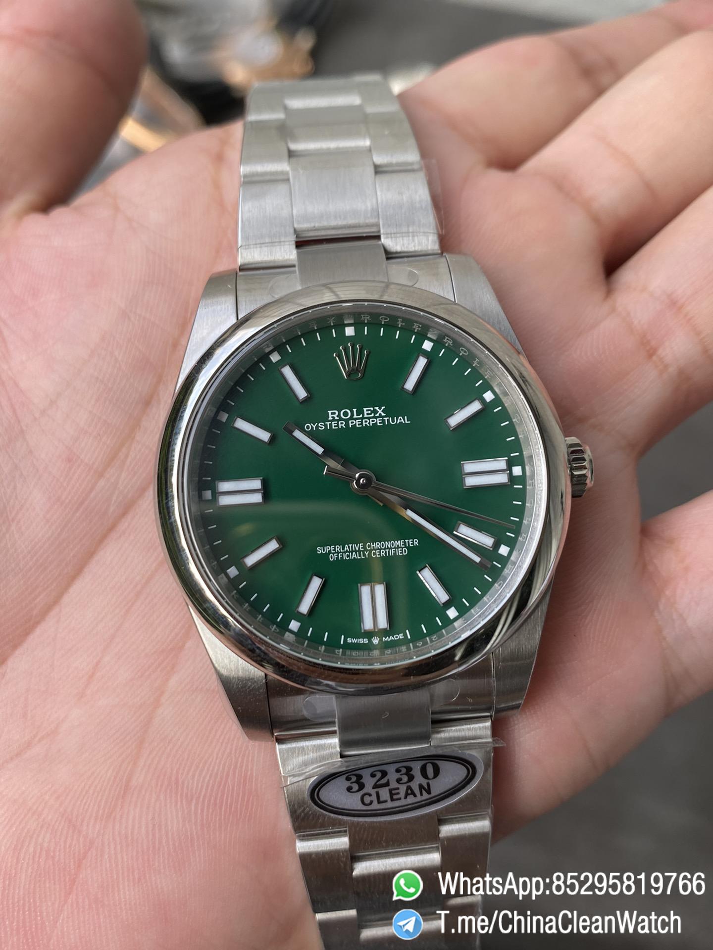 Clean Factory Rolex Oyster Perpetual 124300 CP OP 41mm Green Dial 904L Steel VR3230 Movement 05 Clean Factory Rolex Oyster Perpetual 124300 CP OP 41mm Green Dial 904L Steel VR3230 Movement 05