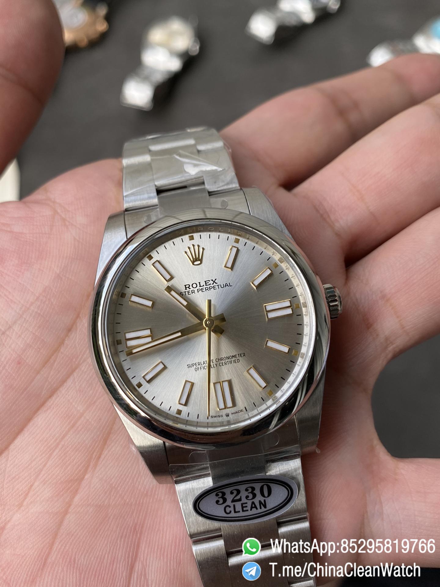 Clean Factory Rolex Oyster Perpetual 124300 CP OP 41mm Silver Dial 904L Steel VR3230 Movement 03 Clean Factory Rolex Oyster Perpetual 124300 CP OP 41mm Silver Dial 904L Steel VR3230 Movement 03