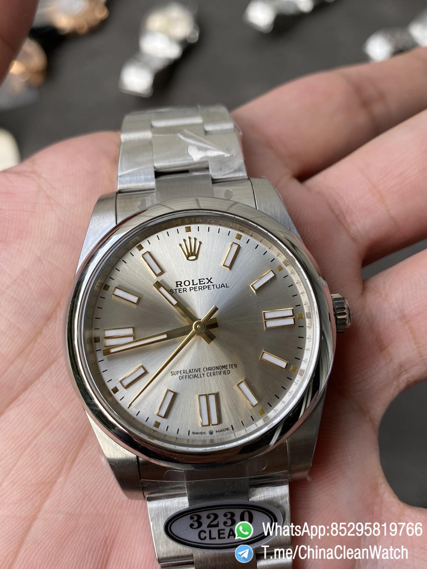 Clean Factory Rolex Oyster Perpetual 124300 CP OP 41mm Silver Dial 904L Steel VR3230 Movement 04 Clean Factory Rolex Oyster Perpetual 124300 CP OP 41mm Silver Dial 904L Steel VR3230 Movement 04