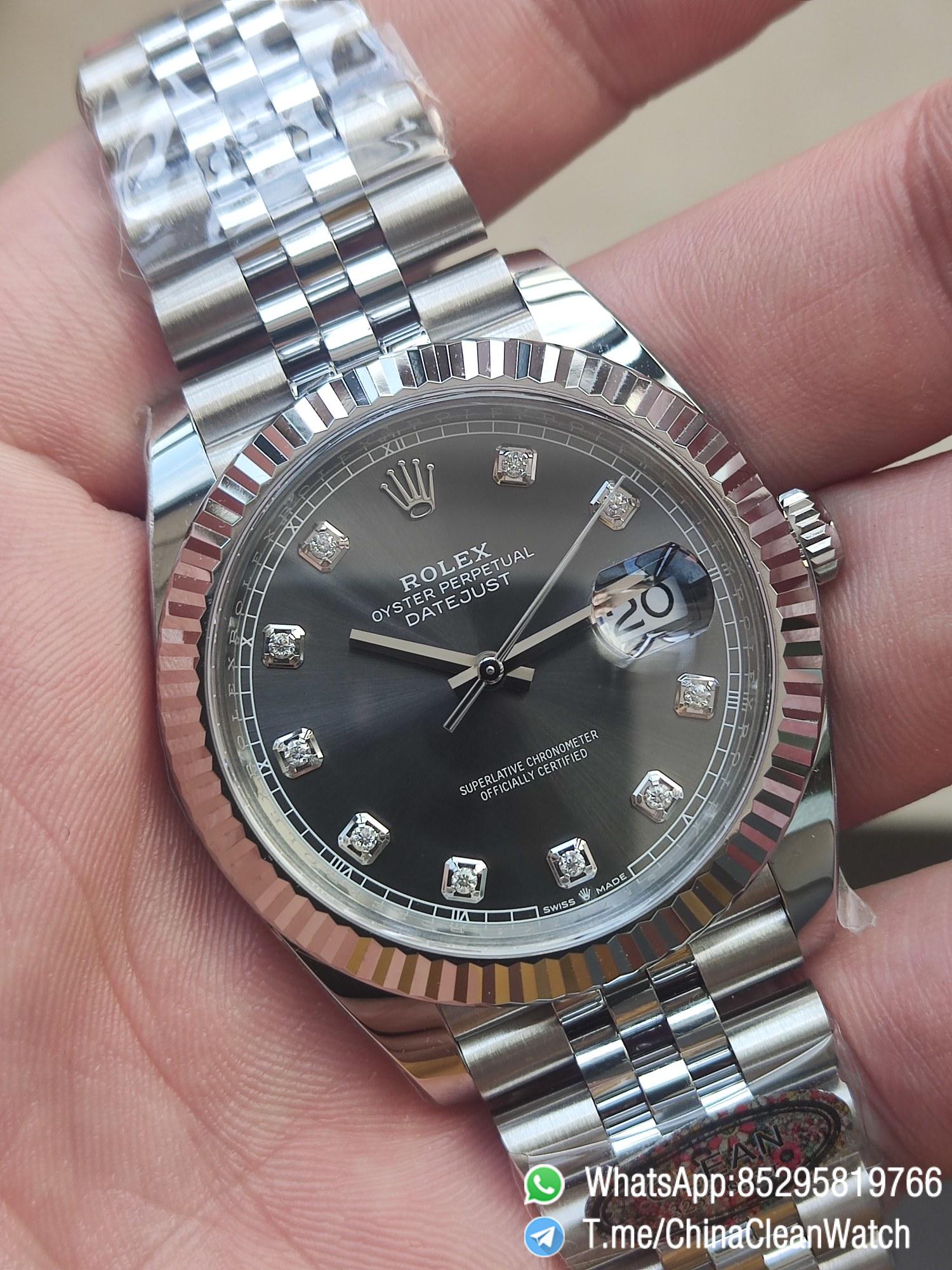 Clean Factory Watch CF DateJust 41mm 126334 904L Steel Grey Dial with Diamonds Markers on Jubilee Bracelet VR3235 Movement 03 Clean Factory Watch CF DateJust 41mm 126334 904L Steel Grey Dial with Diamonds Markers on Jubilee Bracelet VR3235 Movement 03