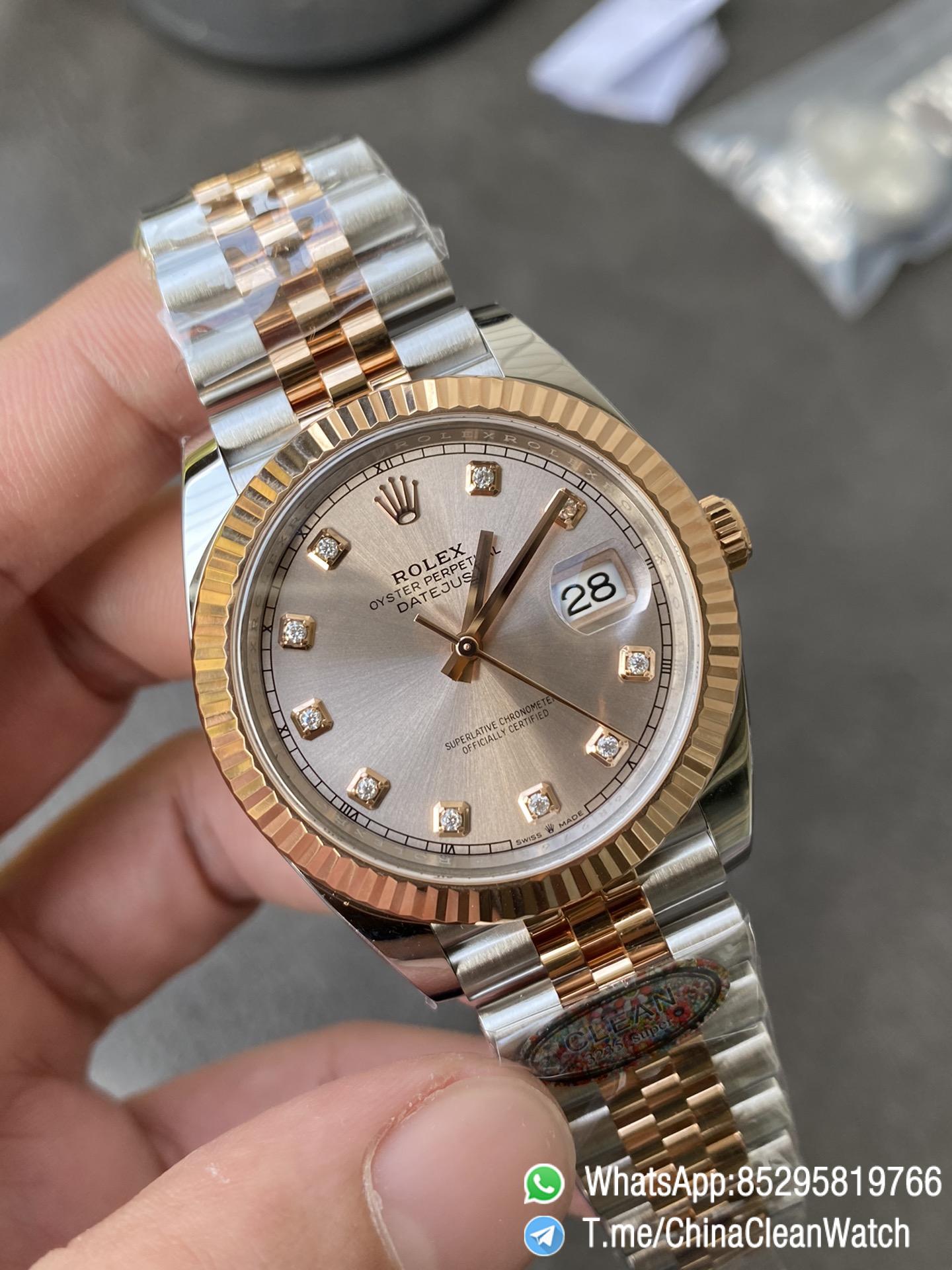 Clean Factory Watches DateJust 41mm 126331 0008 Rose Gold Sundust Diamond Set Dial Jubilee Bracelet 3235 Movement 04 Clean Factory Watches DateJust 41mm 126331 0008 Rose Gold Sundust Diamond Set Dial Jubilee Bracelet 3235 Movement 04