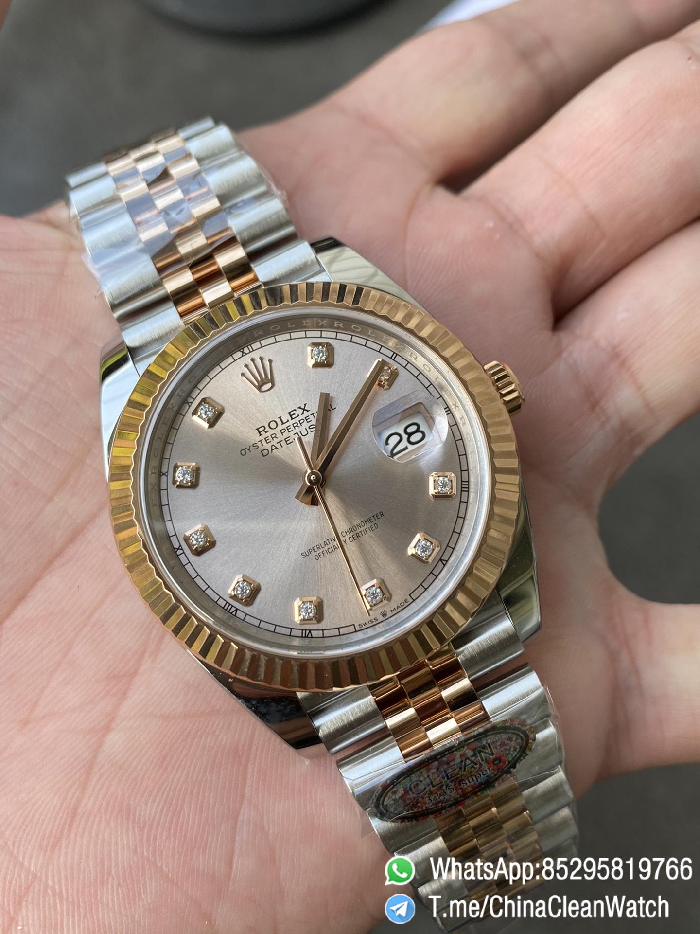 Clean Factory Watches DateJust 41mm 126331 0008 Rose Gold Sundust Diamond Set Dial Jubilee Bracelet 3235 Movement 05 Clean Factory Watches DateJust 41mm 126331 0008 Rose Gold Sundust Diamond Set Dial Jubilee Bracelet 3235 Movement 05