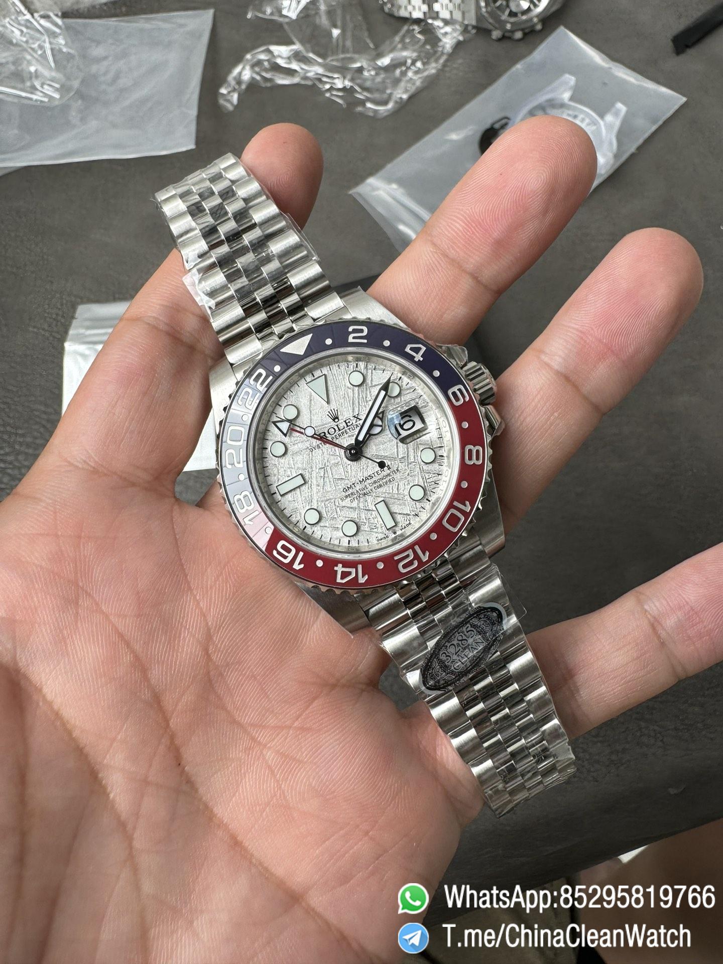 Clean Factory Watches GMT Master II 126719 BLRO Blue Red Ceramic Bezel Meteorite Dial Deep Sapphire Crystal DD3285 01 Clean Factory Watches GMT Master II 126719 BLRO Blue Red Ceramic Bezel Meteorite Dial Deep Sapphire Crystal DD3285 01
