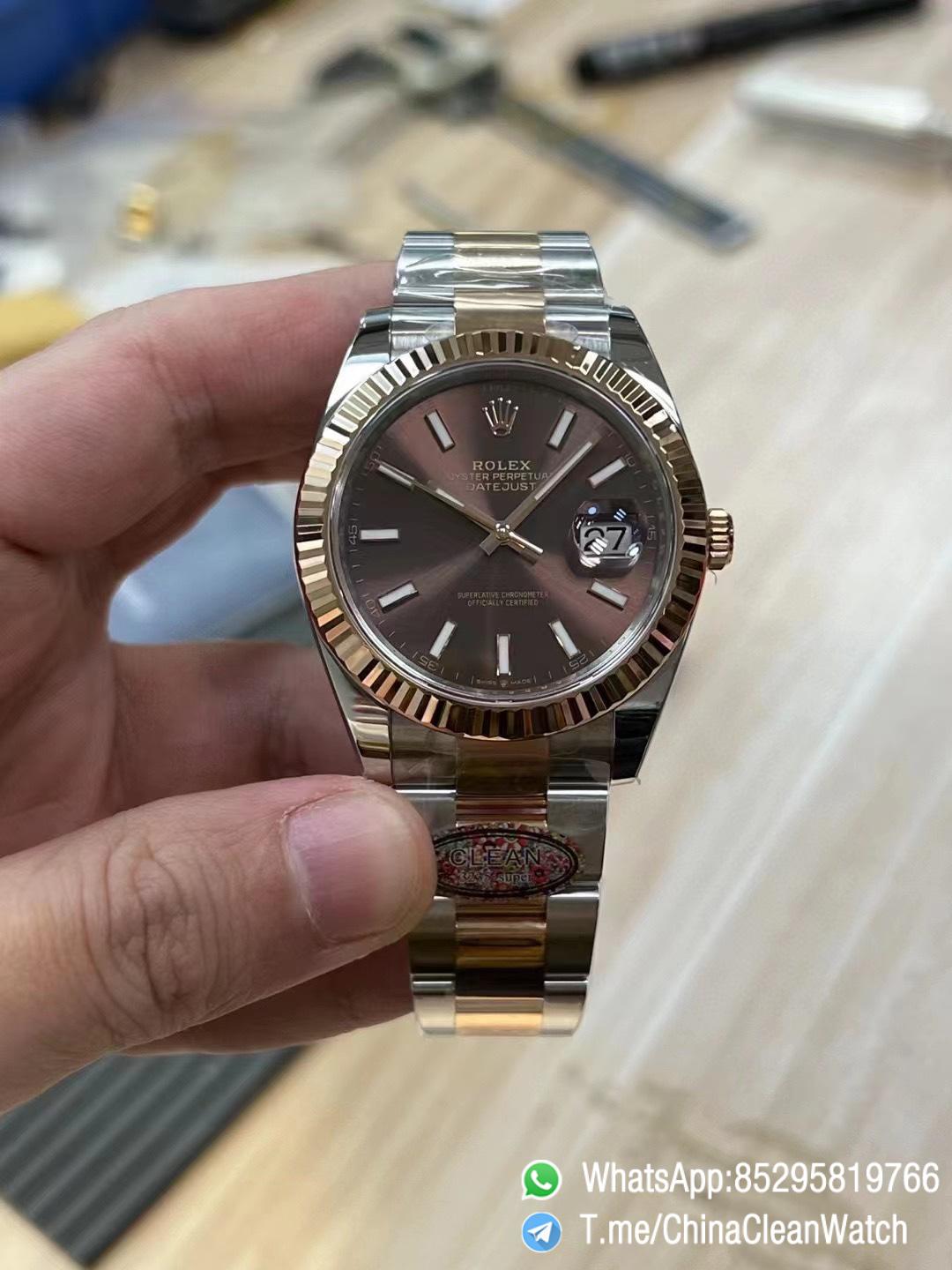 Clean Factory Watches Rolex DateJust 41mm 126331 0001 Rose Gold Bezel Chocolate Dial Oyster Bracelet 3235 Movement 01 Clean Factory Watches Rolex DateJust 41mm 126331 0001 Rose Gold Bezel Chocolate Dial Oyster Bracelet 3235 Movement 01