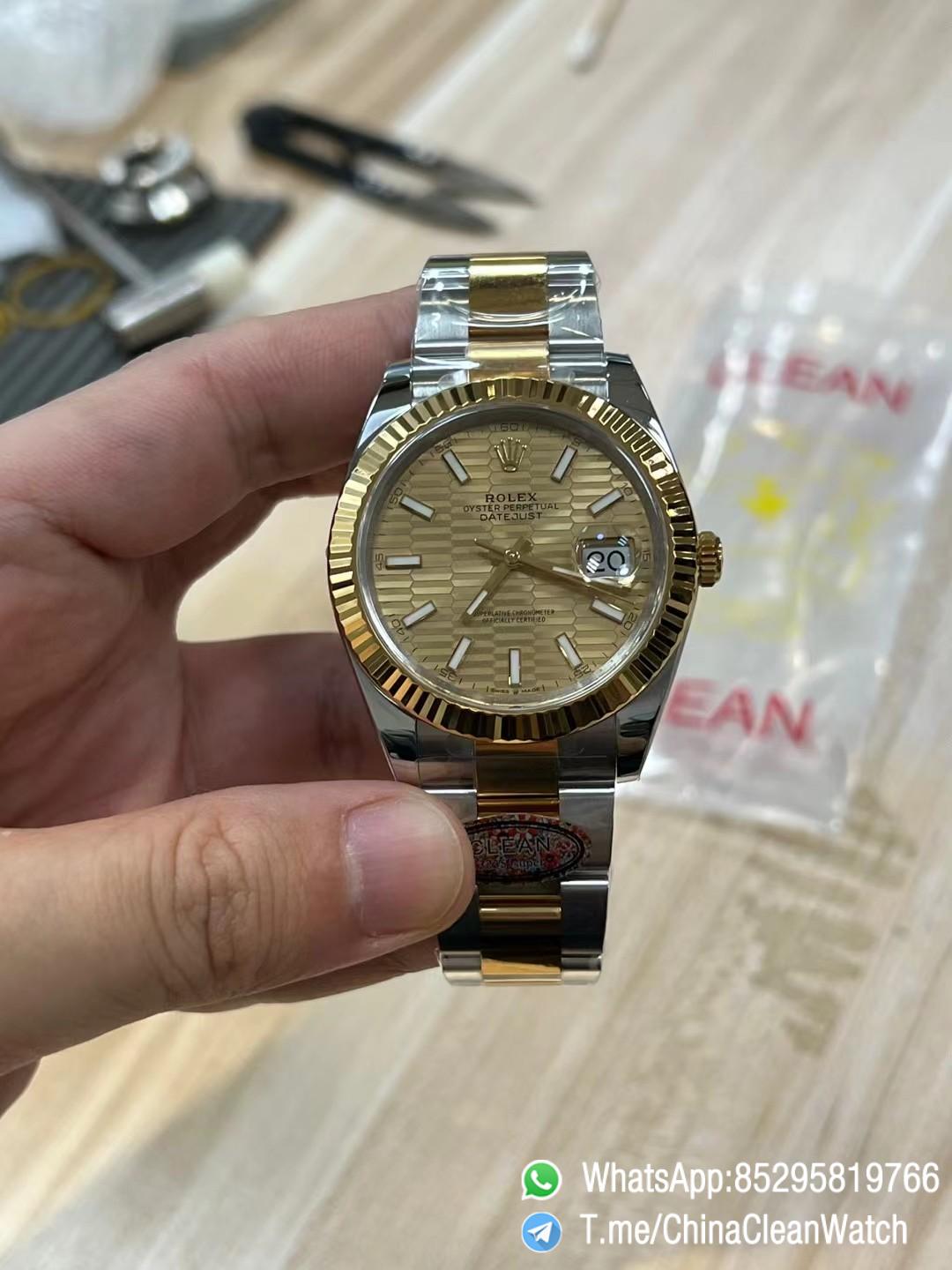 Clean Factory Watches Rolex DateJust 41mm m126333 0021 Yellow Gold Motif Dial Oyster Bracelet 3235 Movement 01 Clean Factory Watches Rolex DateJust 41mm m126333 0021 Yellow Gold Motif Dial Oyster Bracelet 3235 Movement 01