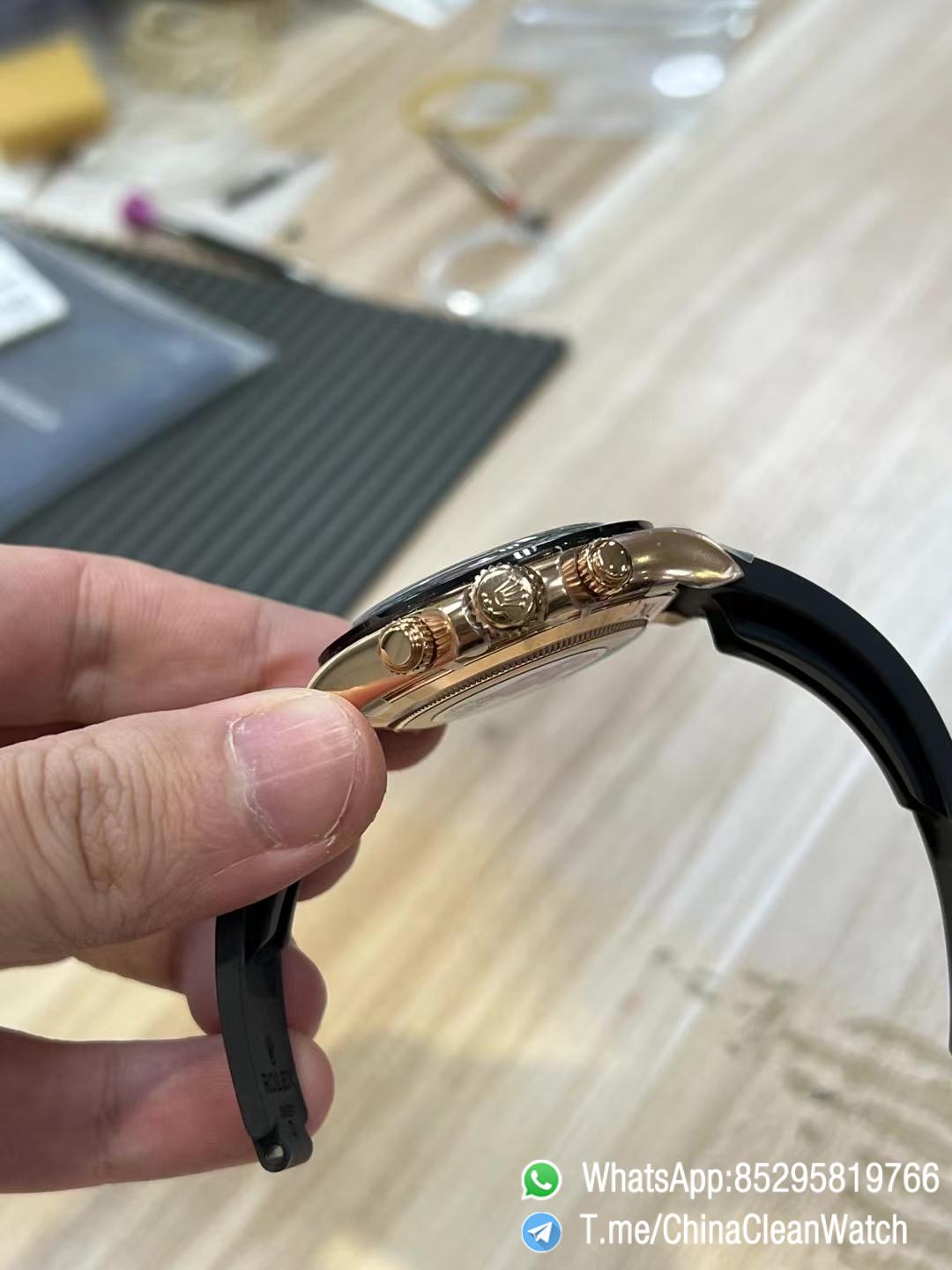 Clean Factory Daytona 116515 Role Gold Case Black Ceramic Bezel Sundust Set with Diamonds Dial Oystelflex Strap DD4130 Movement 04 Clean Factory Daytona 116515 Role Gold Case Black Ceramic Bezel Sundust Set with Diamonds Dial Oystelflex Strap DD4130 Movement 04