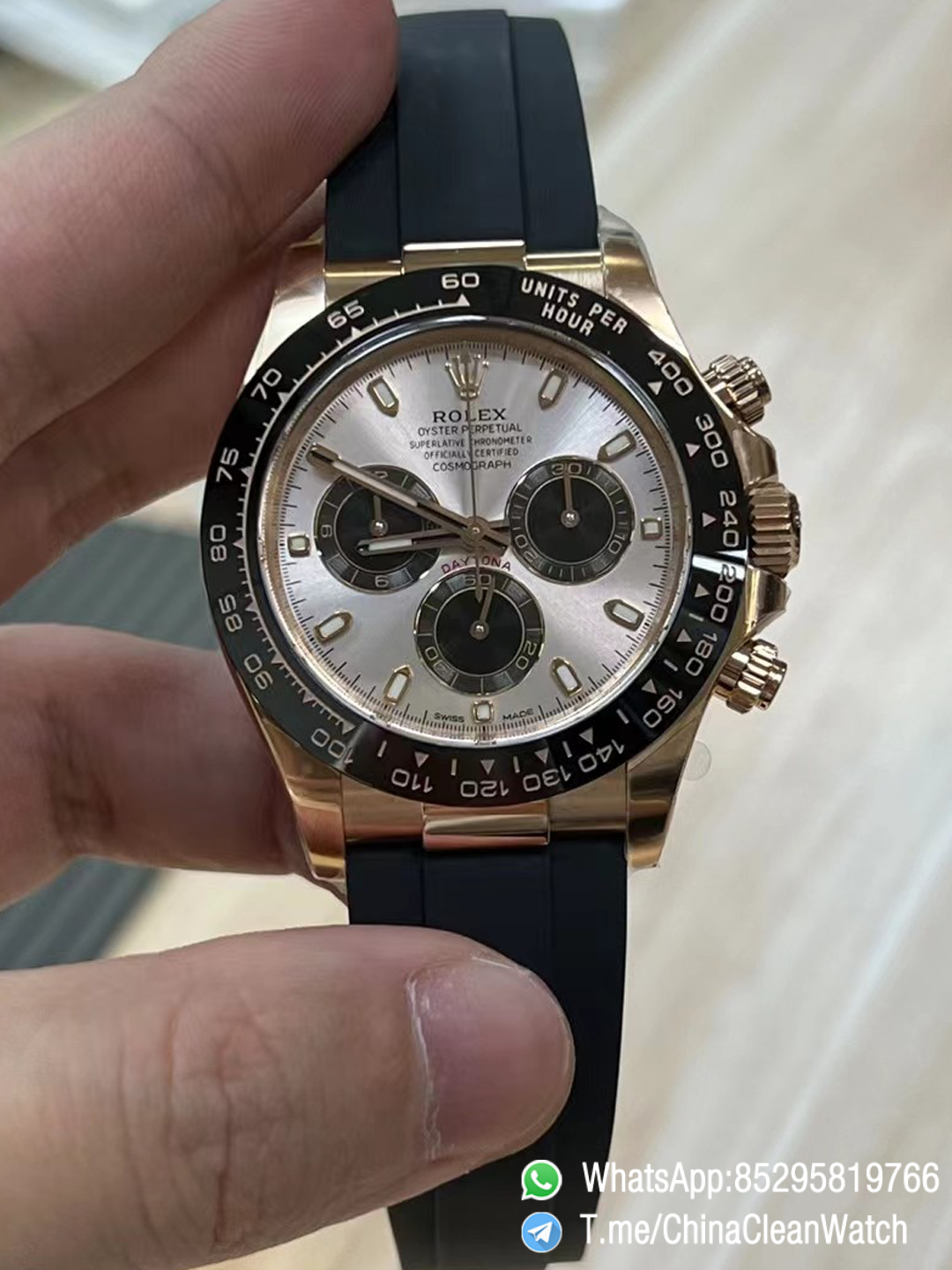 Clean Factory Daytona 116515 Rose Gold Case Black Ceramic Bezel Sundust Dial Black Sub Dial Oysterflex Strap DD4130 Movement 00 Clean Factory Daytona 116515 Rose Gold Case Black Ceramic Bezel Sundust Dial Black Sub Dial Oysterflex Strap DD4130 Movement 00