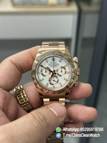 Clean Factory Daytona M116505 0010 Rose Gold Case Bracelet White Dail DanDong Superclone 4130 Movement 01