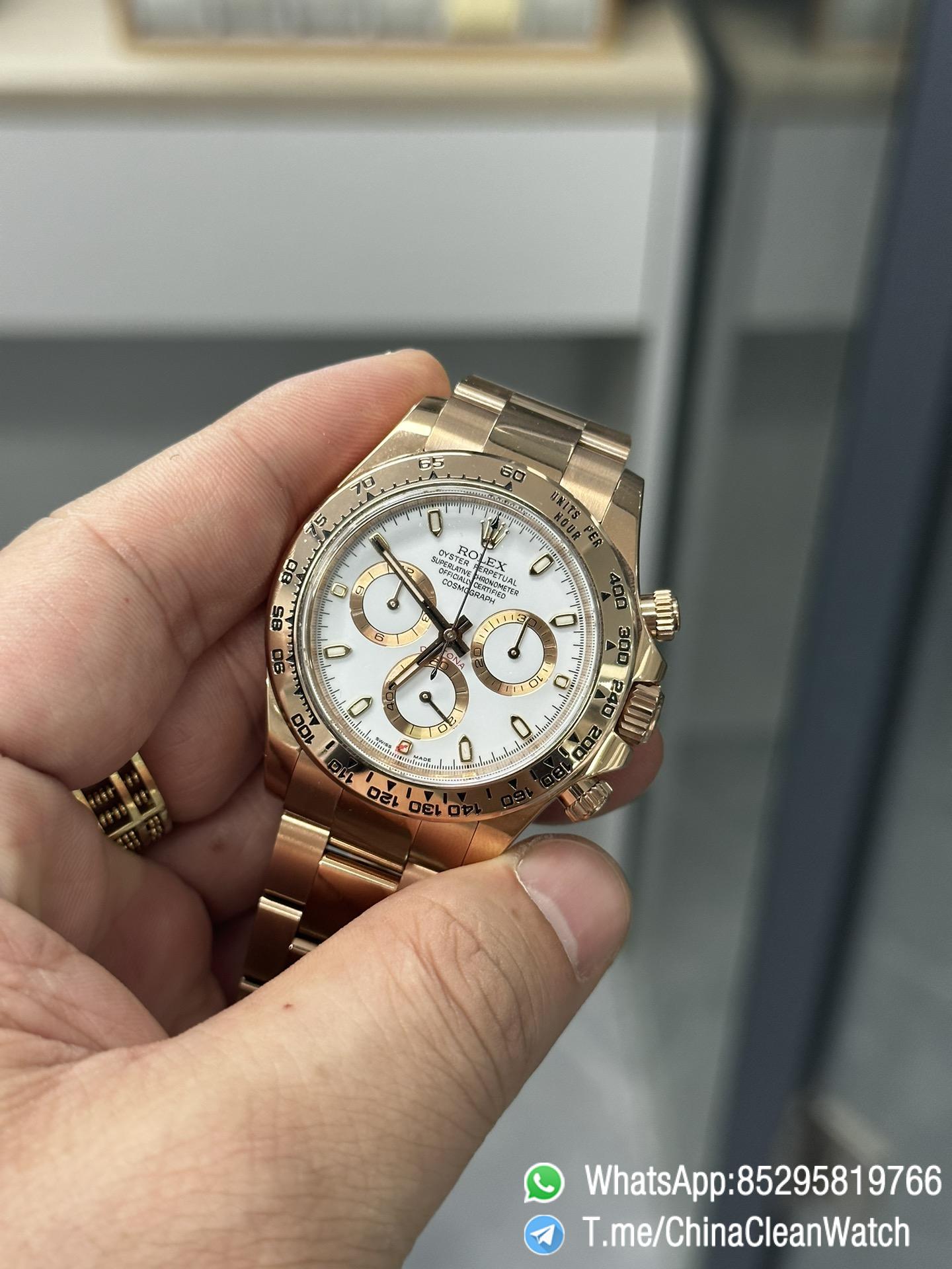 Clean Factory Daytona M116505 0010 Rose Gold Case Bracelet White Dail DanDong Superclone 4130 Movement 03 Clean Factory Daytona M116505 0010 Rose Gold Case Bracelet White Dail DanDong Superclone 4130 Movement 03