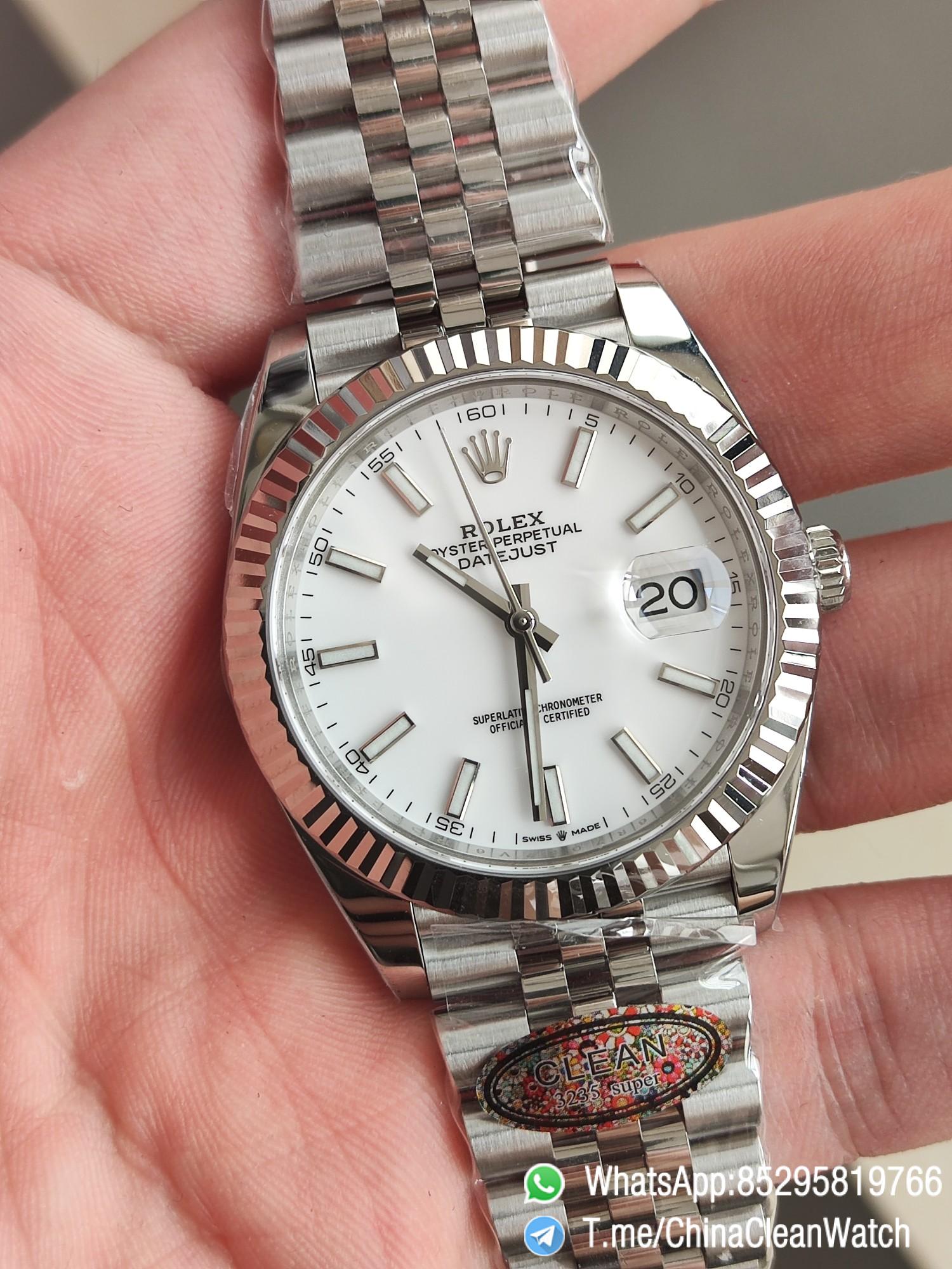 Clean Factory Rolex Datejust 41mm 126334 0010 White Dial 904L Steel Case Jubilee Bracelet DD3235 Movement 02 Clean Factory Rolex Datejust 41mm 126334 0010 White Dial 904L Steel Case Jubilee Bracelet DD3235 Movement 02
