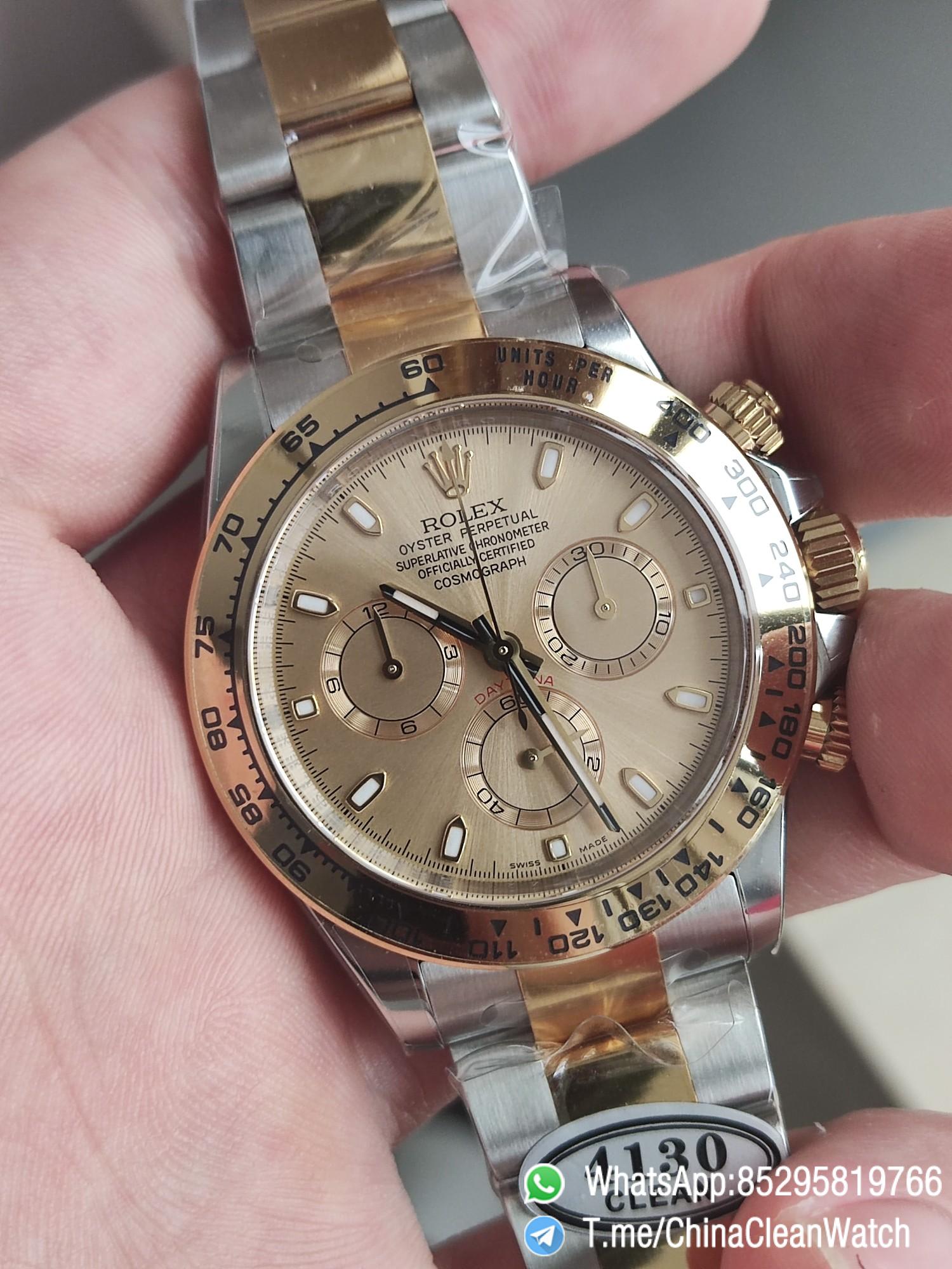 Clean Factory Watch Rolex Daytona 116503 Yellow Gold Steel Two Tone Braclet Champagne Dial Stick Markers 02 Clean Factory Watch Rolex Daytona 116503 Yellow Gold Steel Two Tone Braclet Champagne Dial Stick Markers 02