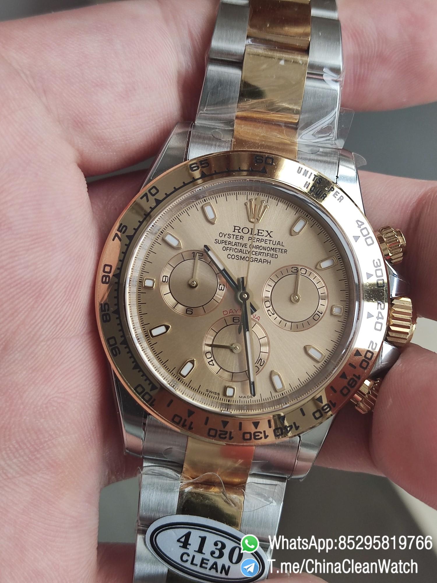 Clean Factory Watch Rolex Daytona 116503 Yellow Gold Steel Two Tone Braclet Champagne Dial Stick Markers 03 Clean Factory Watch Rolex Daytona 116503 Yellow Gold Steel Two Tone Braclet Champagne Dial Stick Markers 03