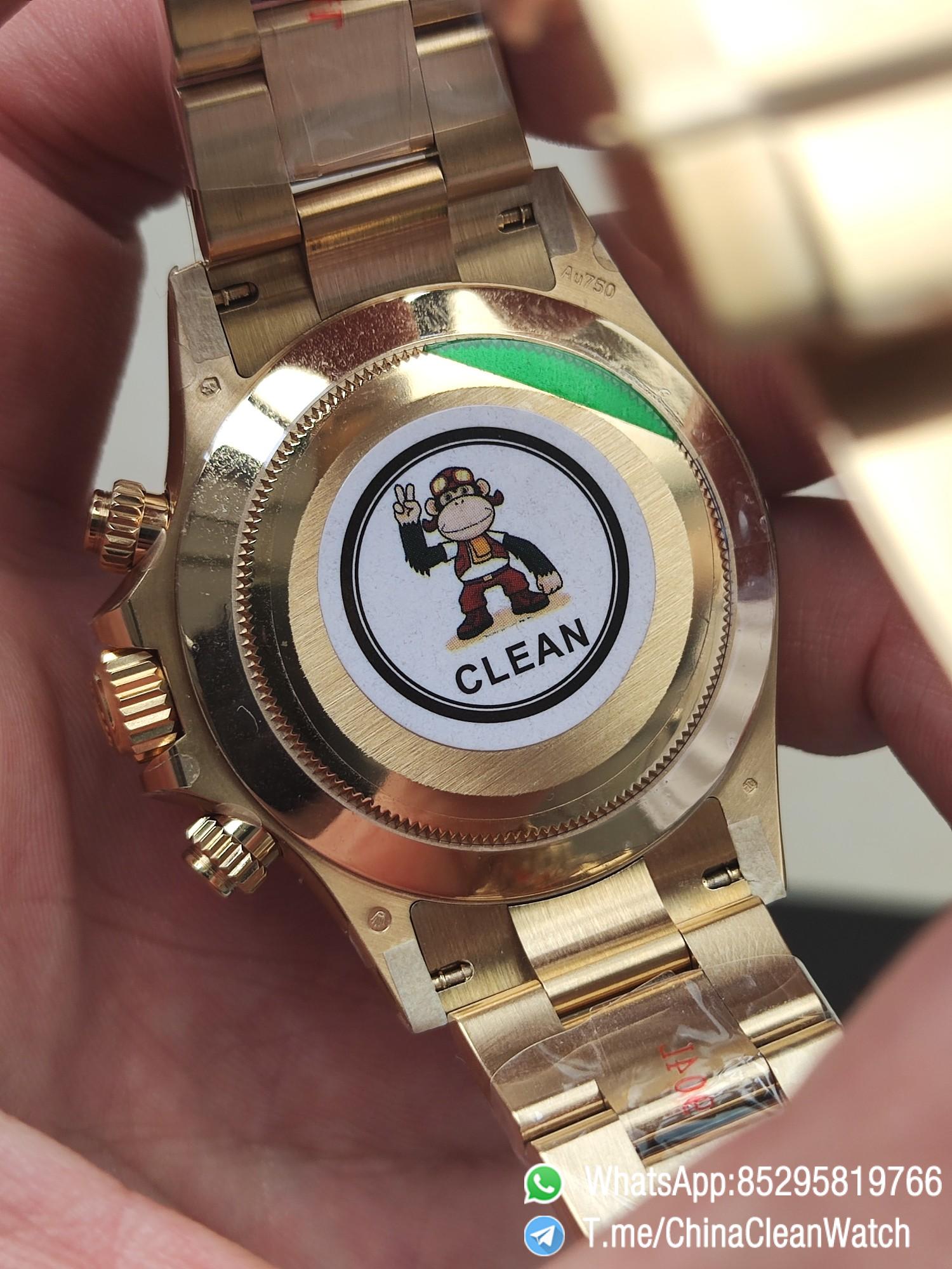 Clena Factory Rolex Daytona 116508 Yellow Gold Case Bracelet DD4130 Movement Black Dial Diamond Markers 05 Clena Factory Rolex Daytona 116508 Yellow Gold Case Bracelet DD4130 Movement Black Dial Diamond Markers 05