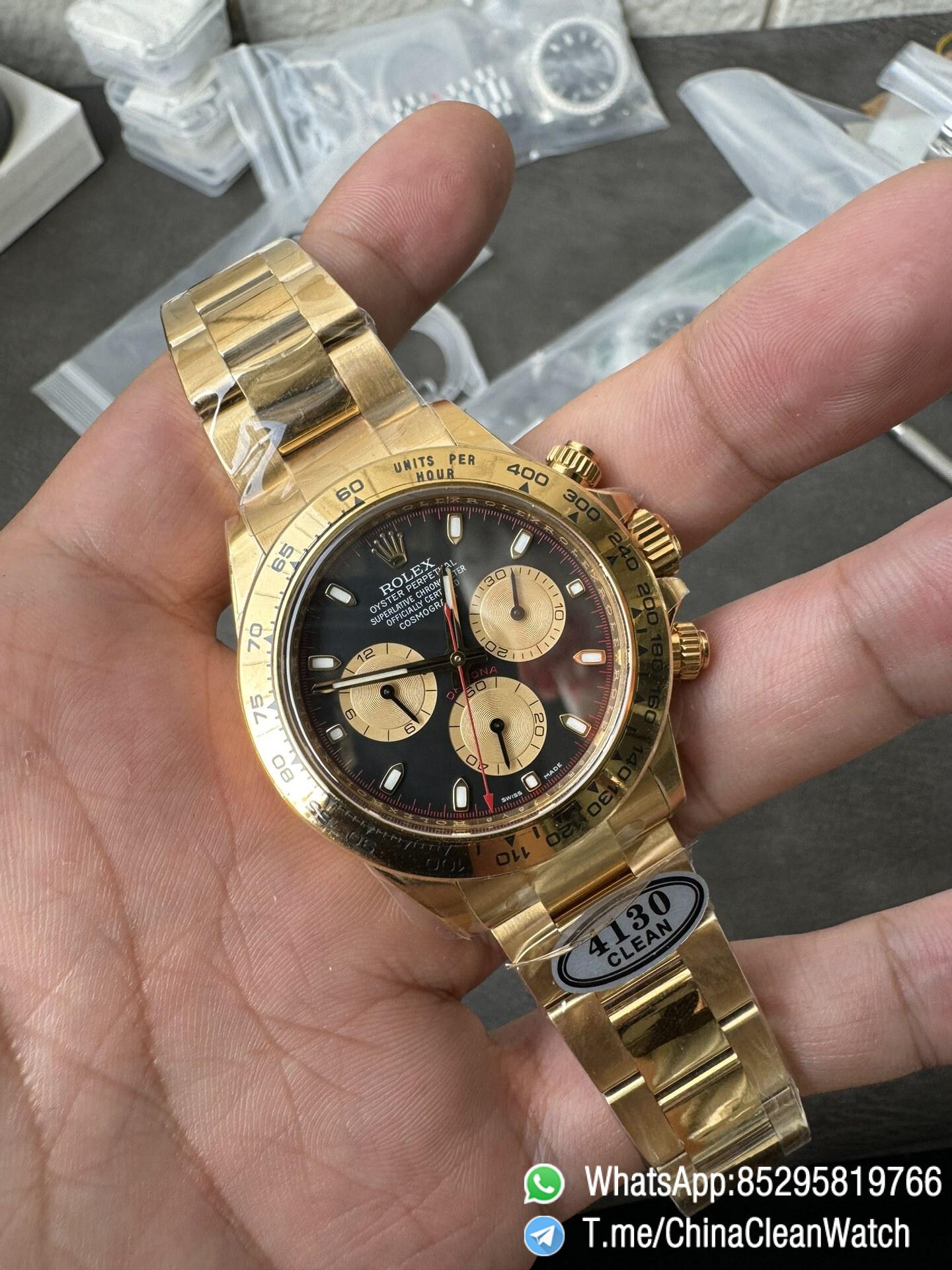 Clean Factory Daytona 116508 Yellow Gold Case Bracelet Black Dial with Yellow Sub Dial Red Chrono Second Hand DD4131 Movement 04 Clean Factory Daytona 116508 Yellow Gold Case Bracelet Black Dial with Yellow Sub Dial Red Chrono Second Hand DD4131 Movement 04