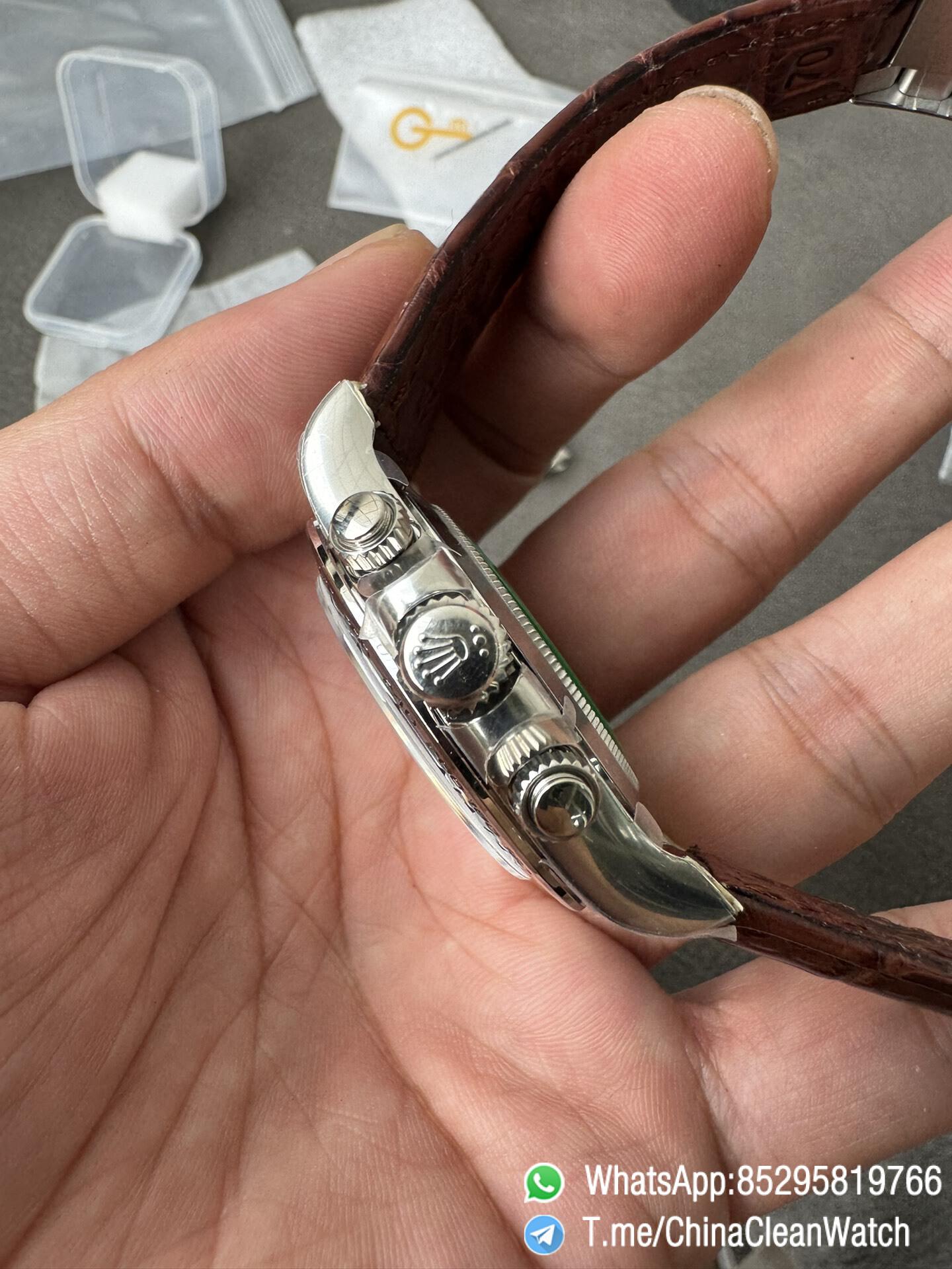 Clean Factory Daytona 116519 Tahitian MOP Dial with Diamonds Markers DD 4130 Movement Alligator Leather Strap 05 Clean Factory Daytona 116519 Tahitian MOP Dial with Diamonds Markers DD 4130 Movement Alligator Leather Strap 05