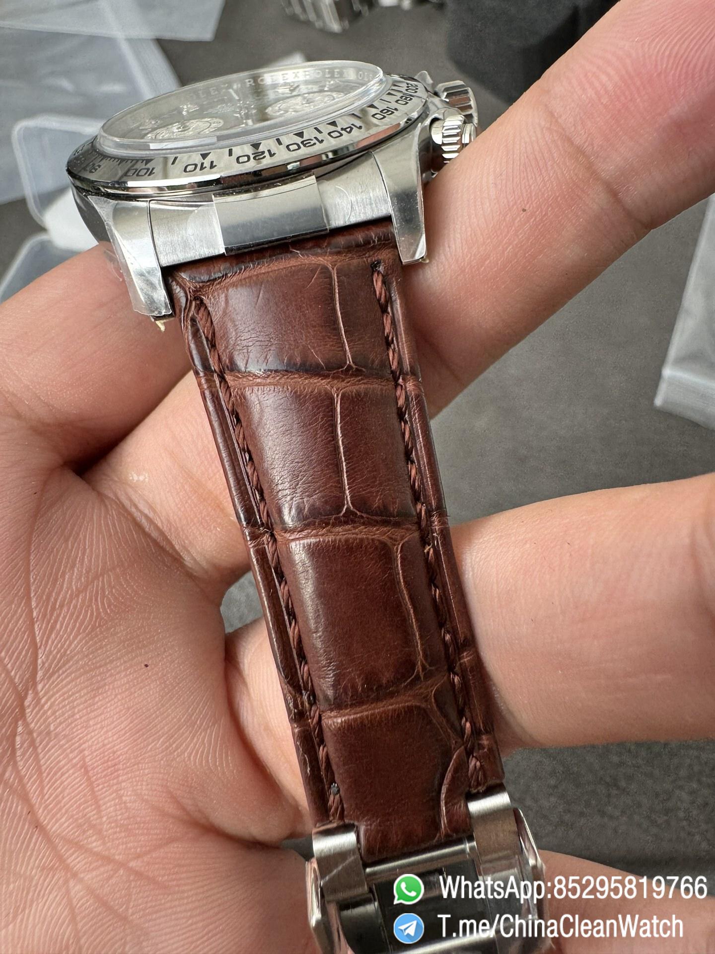 Clean Factory Daytona 116519 Tahitian MOP Dial with Diamonds Markers DD 4130 Movement Alligator Leather Strap 08 Clean Factory Daytona 116519 Tahitian MOP Dial with Diamonds Markers DD 4130 Movement Alligator Leather Strap 08