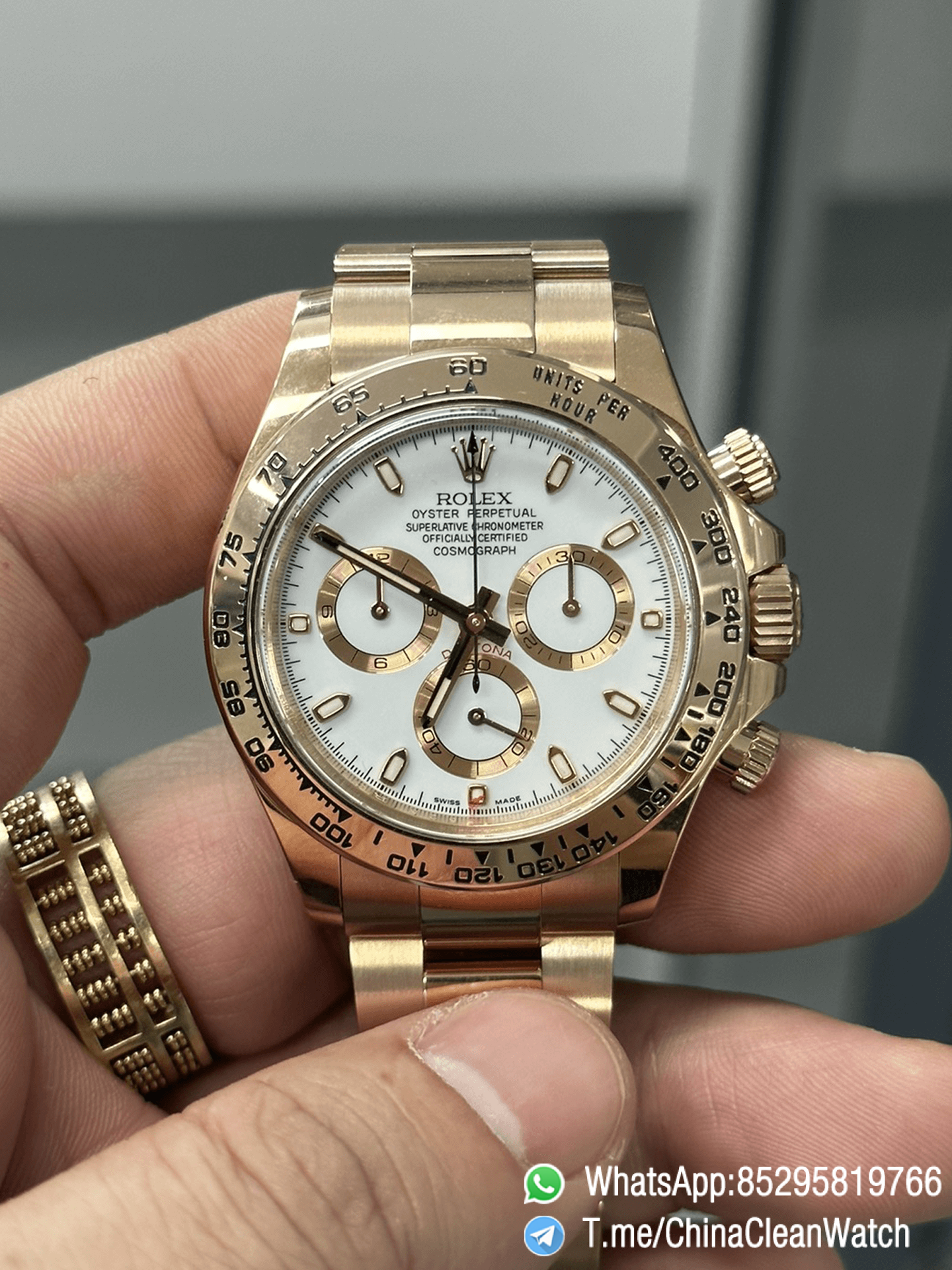 Clean Factory Daytona M116505 0010 Rose Gold Case Bracelet White Dail DanDong Superclone 4130 Movement Clean Factory Daytona M116505 0010 Rose Gold Case Bracelet White Dail DanDong Superclone 4130 Movement