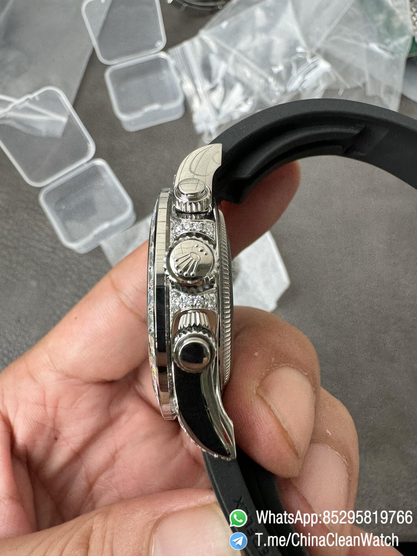 Clean Factory Rolex Daytona 126539TBR Diamonds Bezel Silver Dial with Diamonds Markers ShangHai 4131 Caliber 08 Clean Factory Rolex Daytona 126539TBR Diamonds Bezel Silver Dial with Diamonds Markers ShangHai 4131 Caliber 08