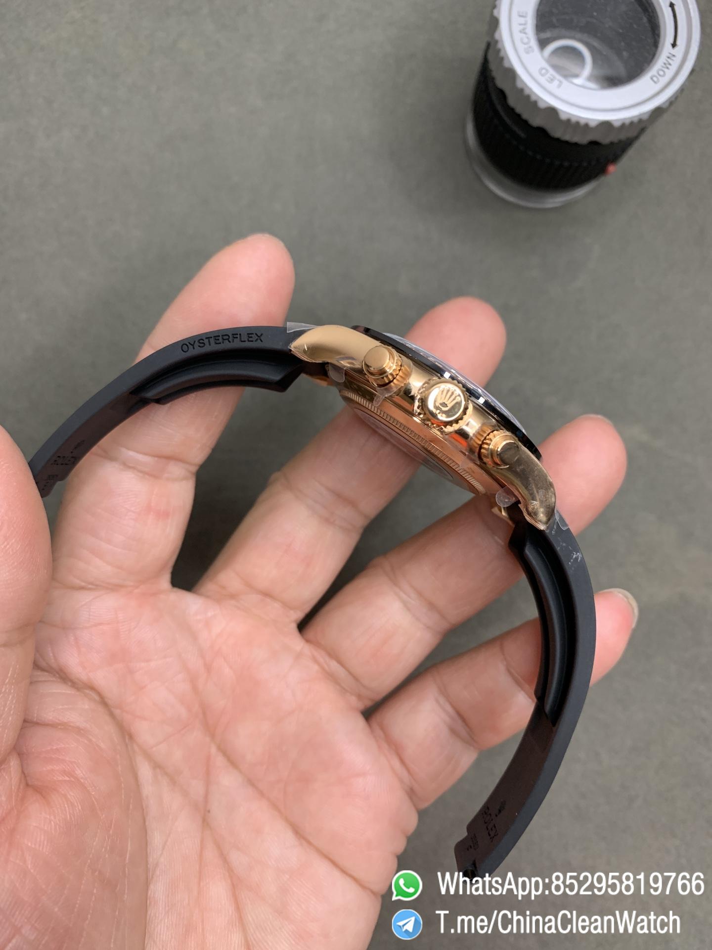 CF Daytona 116515 Rose Gold Case Black Dial with Diamonds Markers on Oysterflex Strap DanDong 4130 Movement 03 CF Daytona 116515 Rose Gold Case Black Dial with Diamonds Markers on Oysterflex Strap DanDong 4130 Movement 03