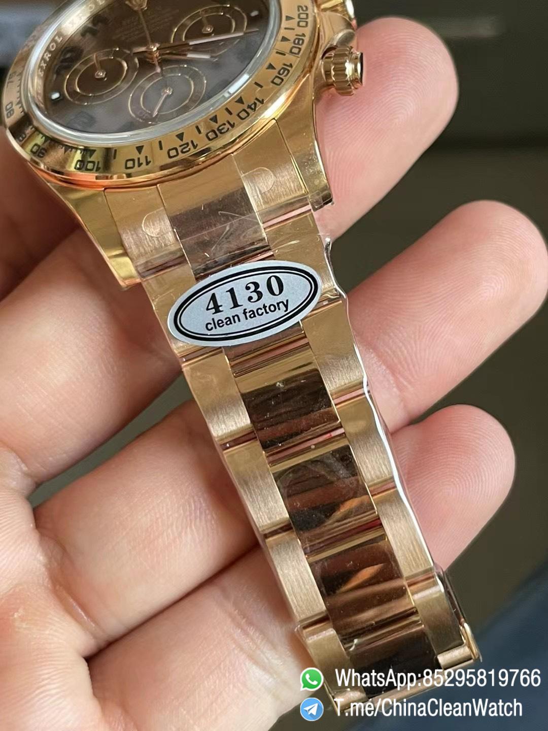 Clean Factory Daytona 116505 0011 Rose Gold Case Bracelet Chocolate Dial with Black Number Markers DD4130 Movement 05 Clean Factory Daytona 116505 0011 Rose Gold Case Bracelet Chocolate Dial with Black Number Markers DD4130 Movement 05