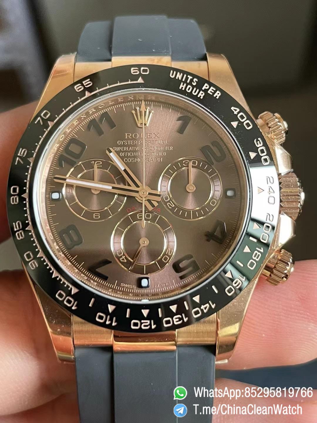 Clean Factory Daytona 116515LN Rose Gold Case Chocolate Dial with Black Number Markers Blacek Ceramic Bezel DD4130 Oysterflex Strap 01 Clean Factory Daytona 116515LN Rose Gold Case Chocolate Dial with Black Number Markers Blacek Ceramic Bezel DD4130 Oysterflex Strap 01