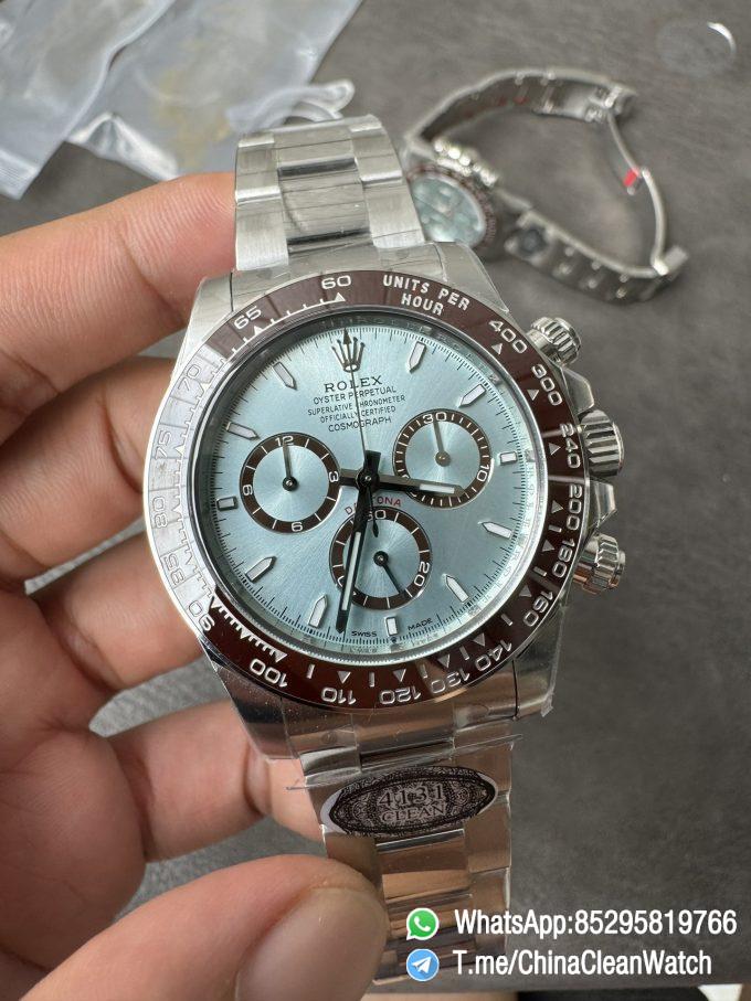 Clean Factory Daytona 126506 ICE Blue Dial Brown Ceramic Bezel SH4131 Movement 72 Hours Power Reserve 07
