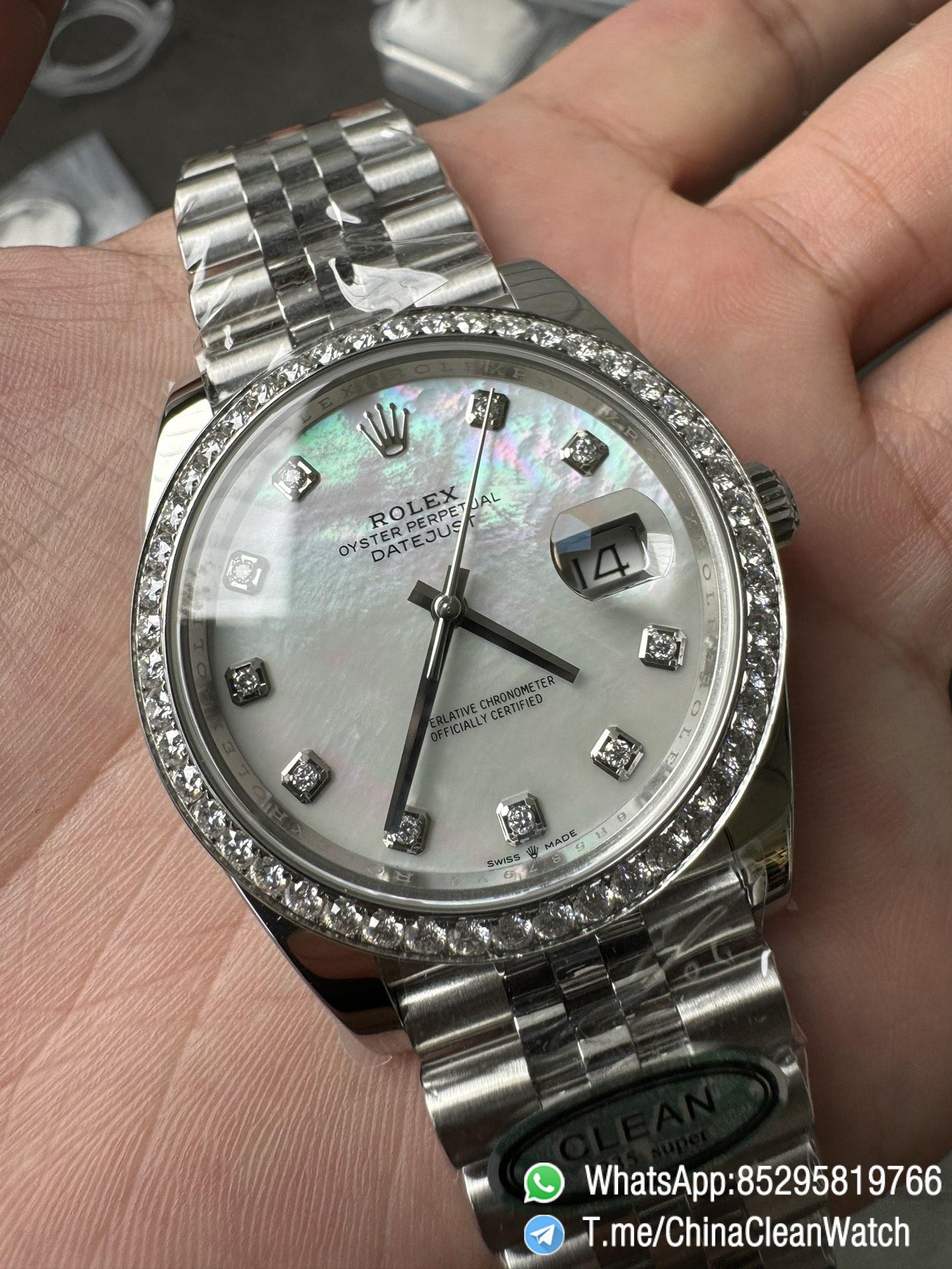Clean Factory Rolex Datejust 126334 41mm MOP Dial Diamonds Bezel 904L Steel Jubilee Bracelet SH3235 Movement 05 Clean Factory Rolex Datejust 126334 41mm MOP Dial Diamonds Bezel 904L Steel Jubilee Bracelet SH3235 Movement 05